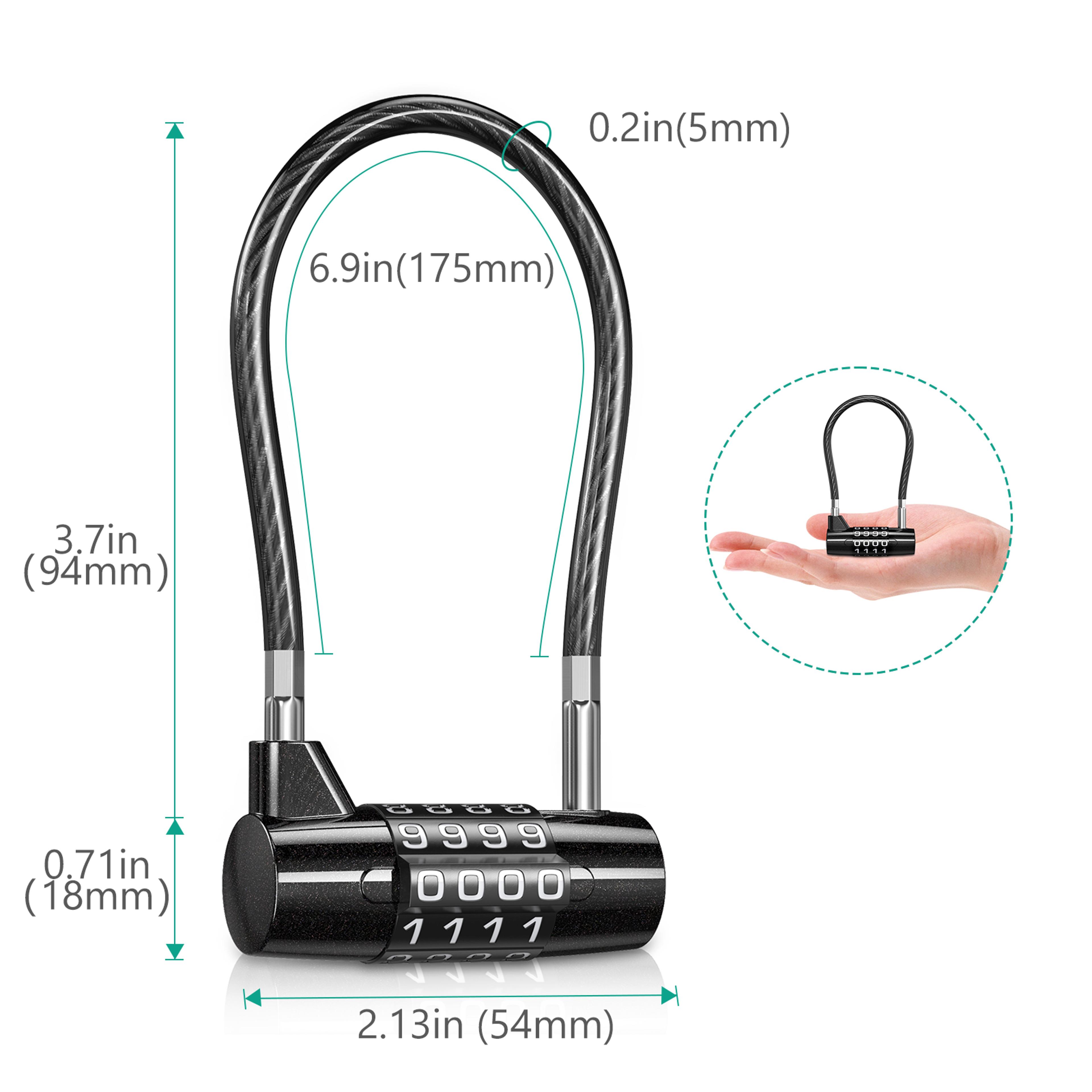 SecureFlex Digit Combination Padlock With Steel Cable For Gym Travel Bike  Gate Security 4
