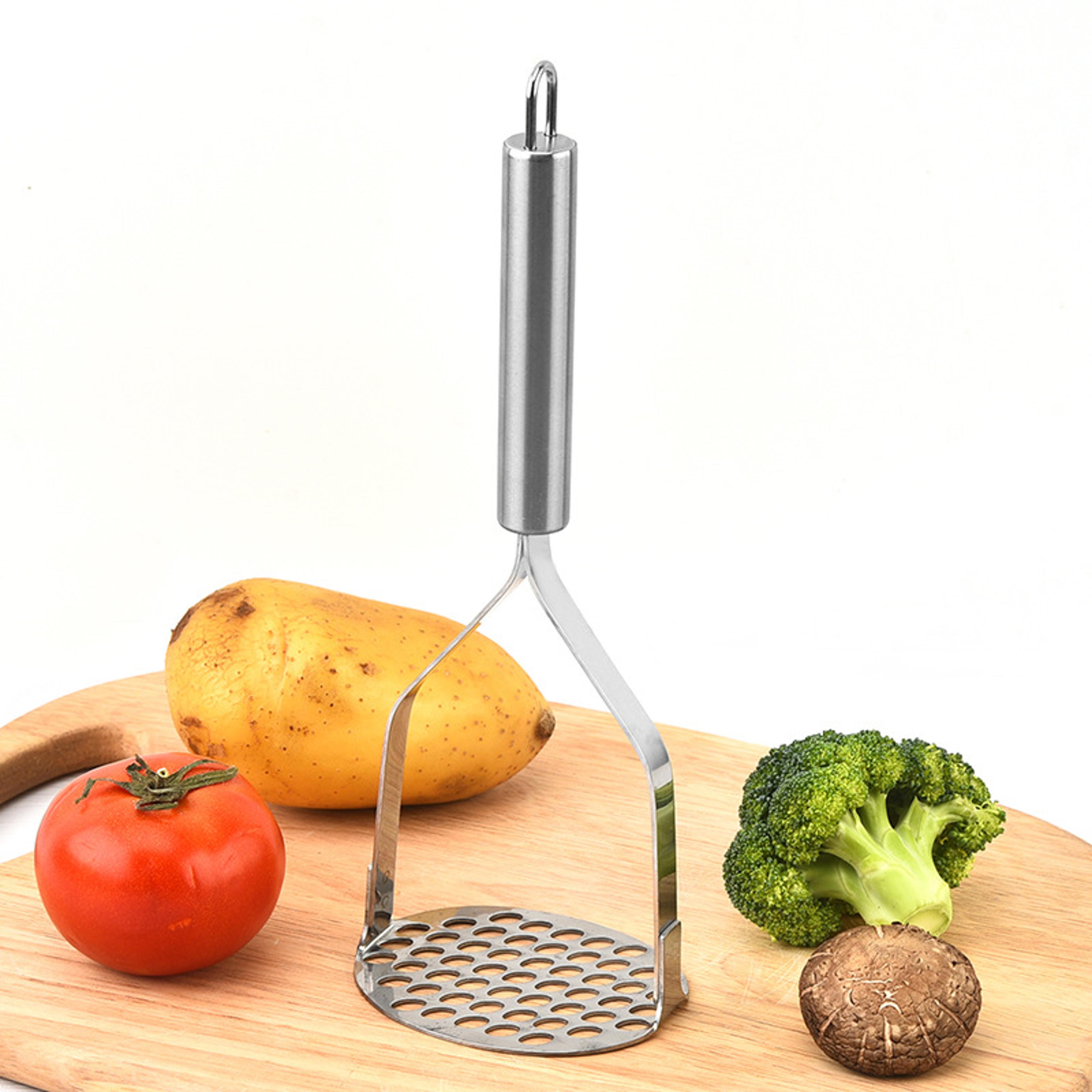 stainless steel potato masher & ricer for smooth mashed potatoes and vegetable purees