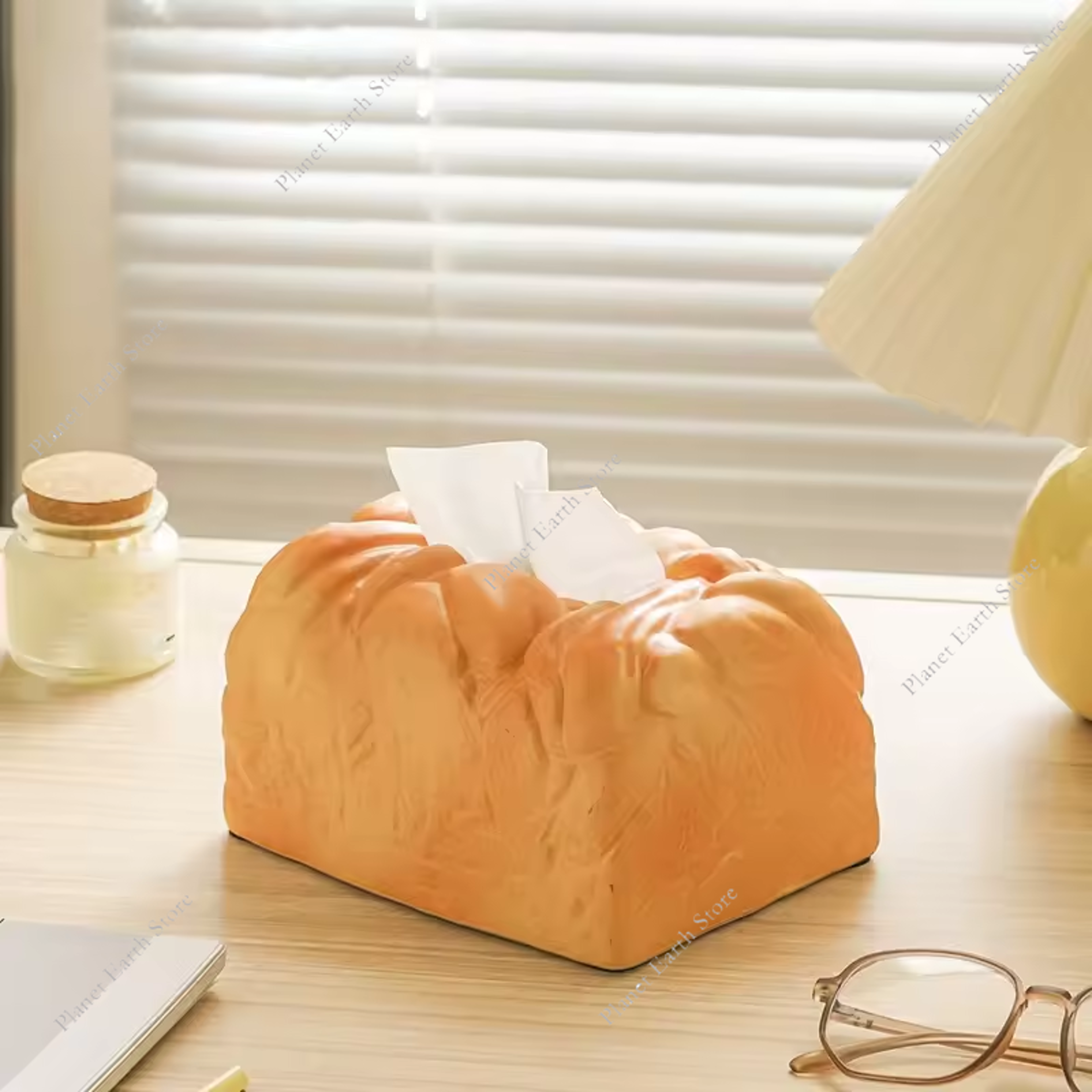 butter toast tissue box cover cute bread napkin holder for car, home & office