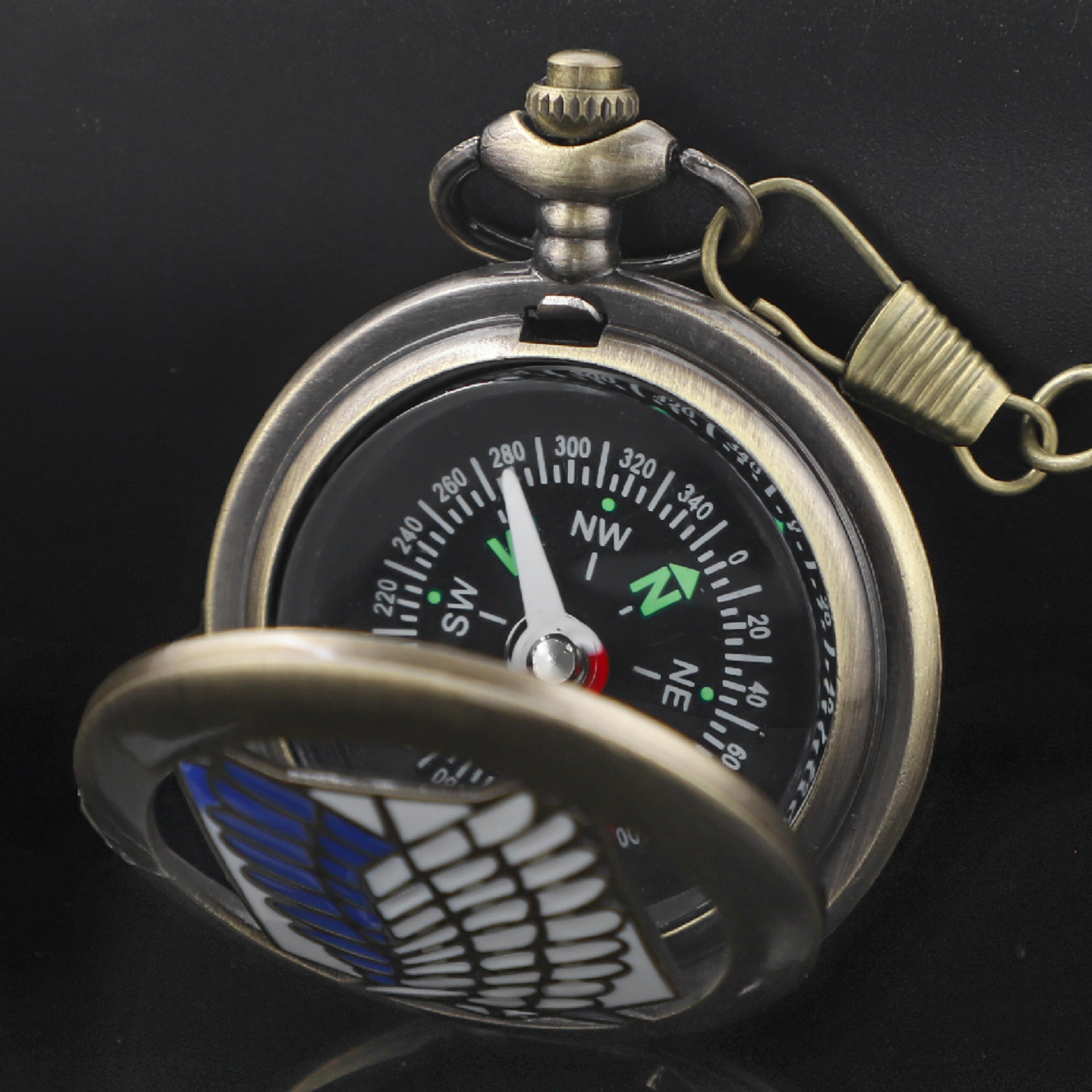 Attack On Titan Vintage Compass Pocket Watch For Camping Hiking  Anime Gift Collectors 2