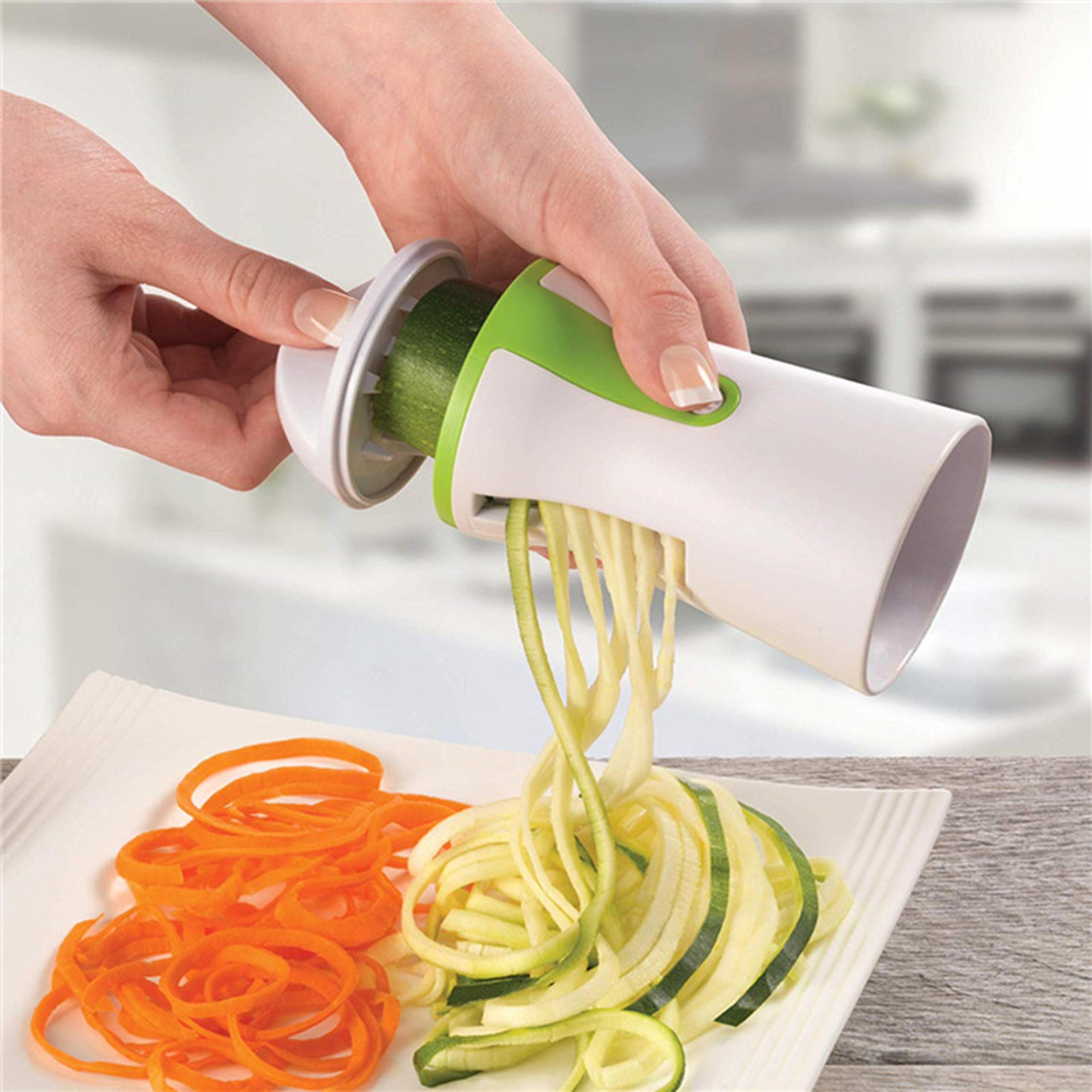 handheld vegetable spiralizer for zucchini noodles and veggie pasta