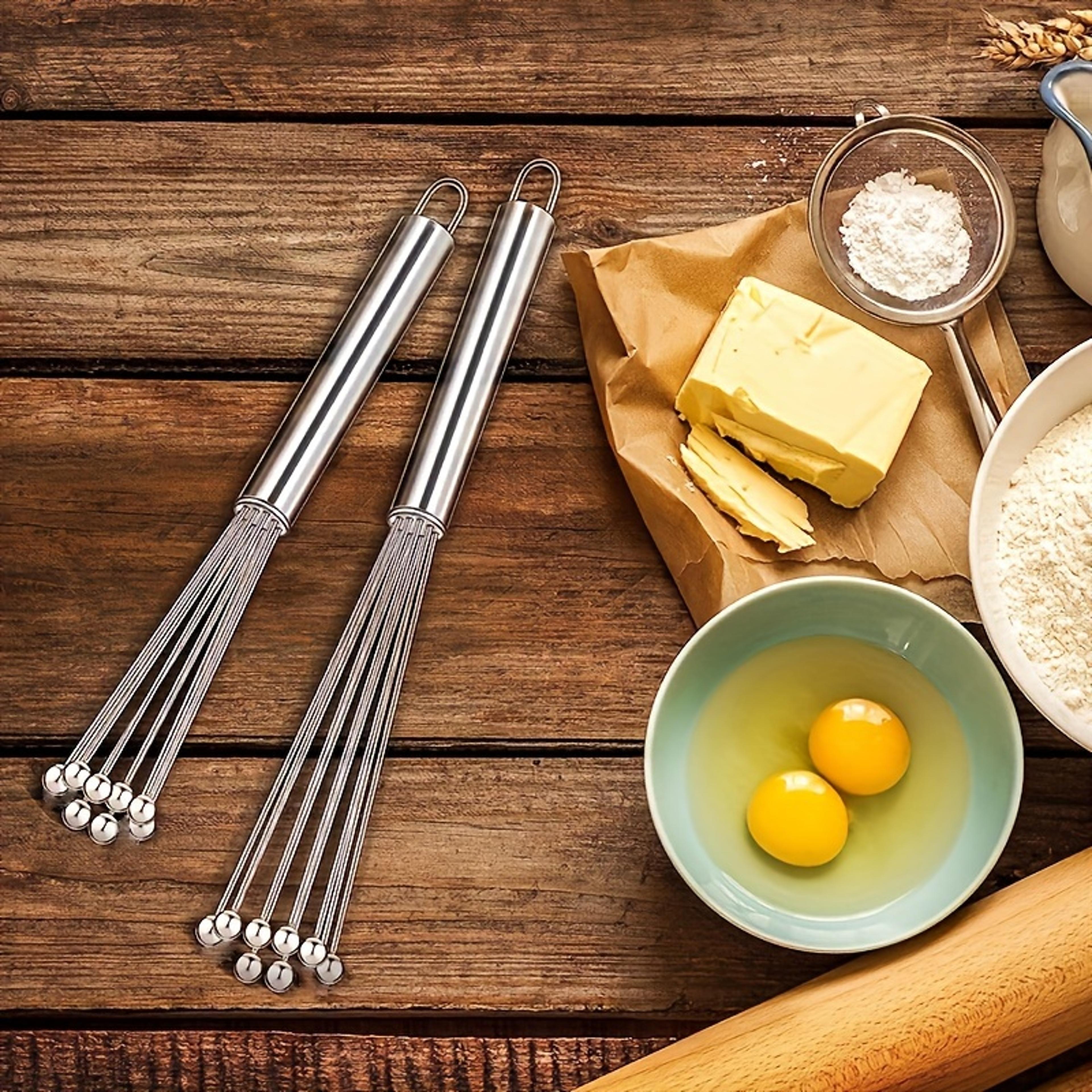 stainless steel ball whisk for eggs, baking & smooth mixing