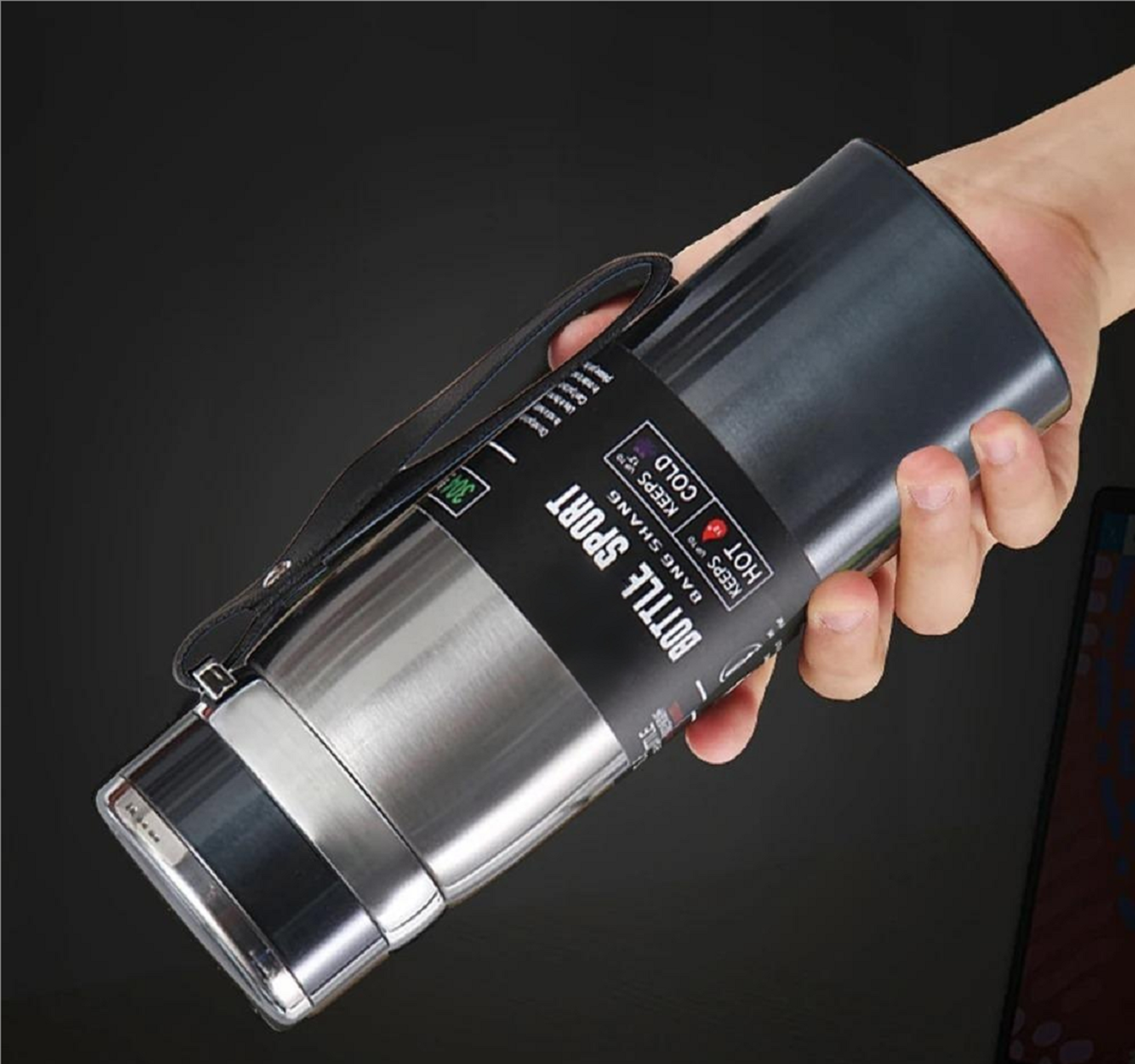 ArcticGrip Insulated Water Bottle Stainless Steel Vacuum Flask With Handle 1