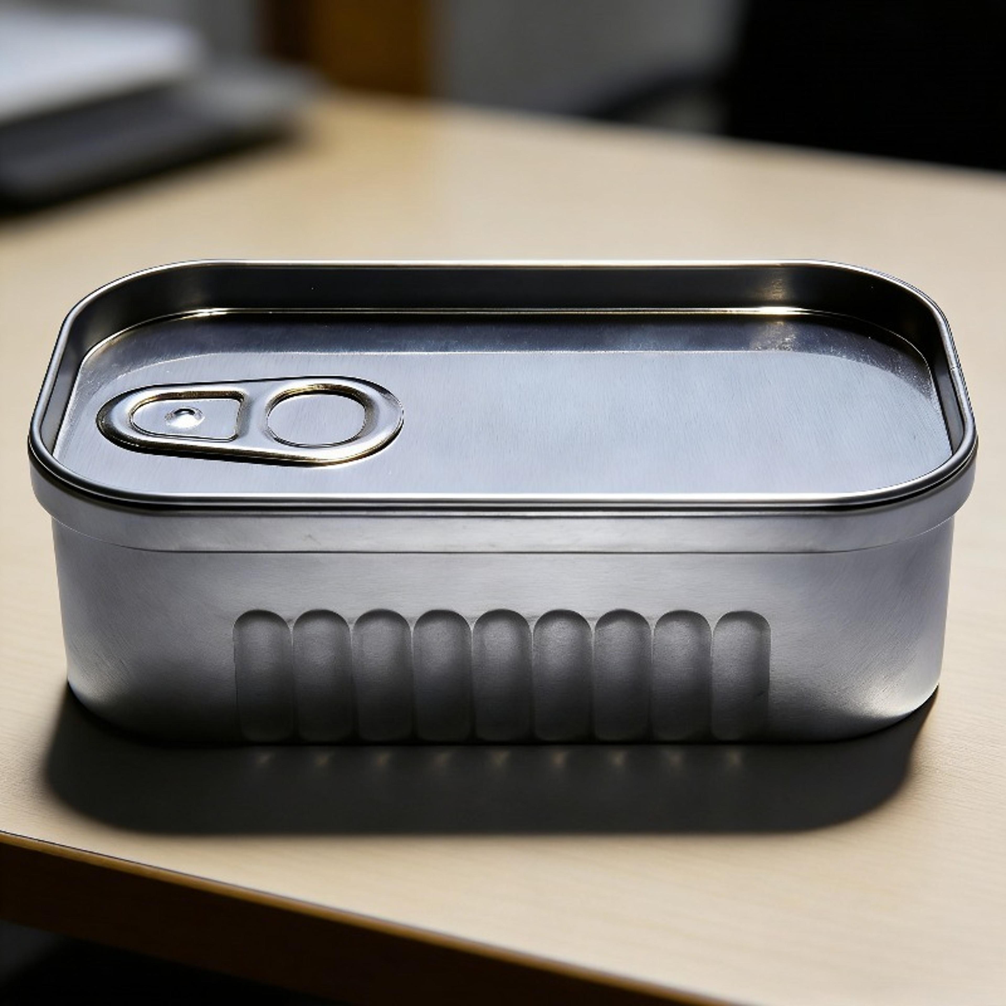 Compact Sardine Can Storage Box  Portable Metal Tin For Small Items 1