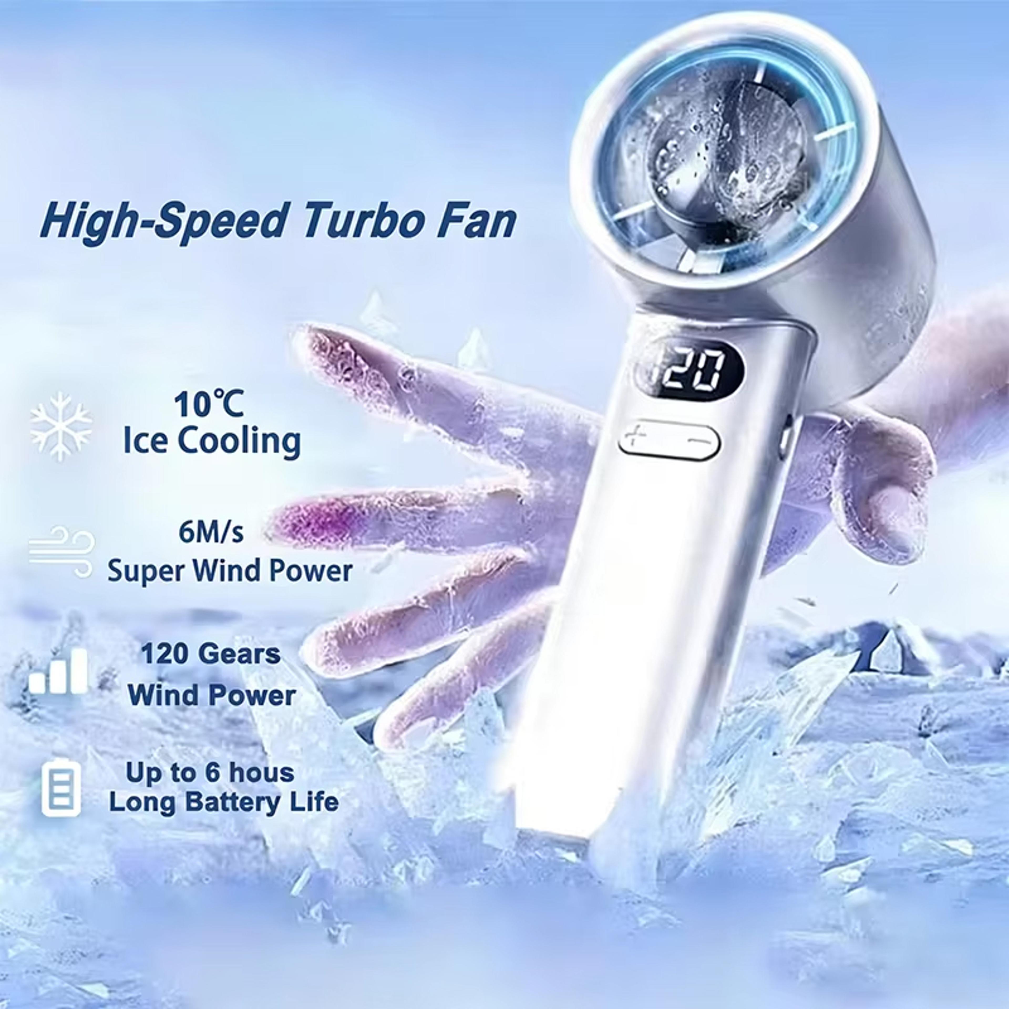 ArcticFlow Portable Mini Fan With Ice Cooling  LED Display 0