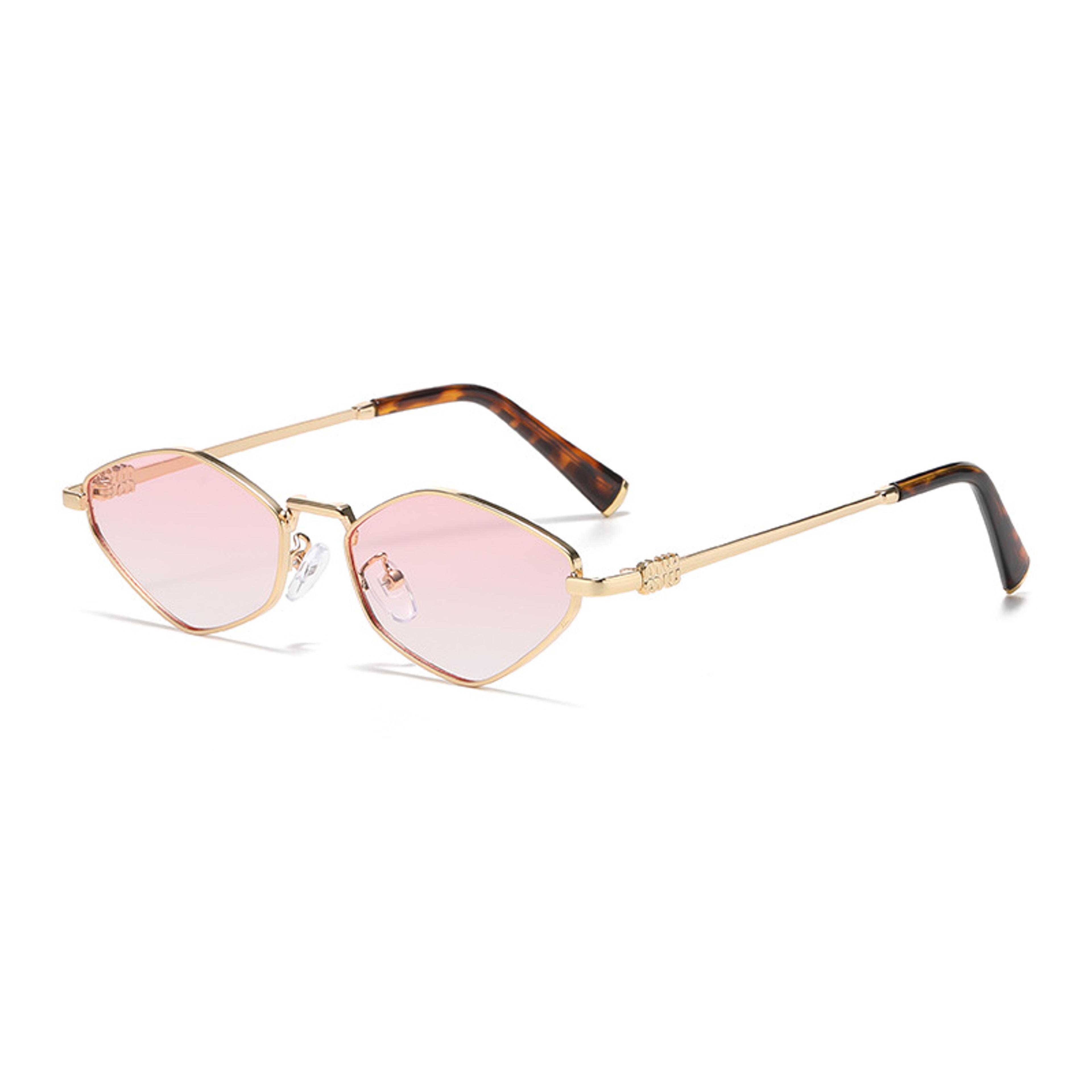 Luxe Rhombus Metal Sunglasses For Women With UV Protection 9