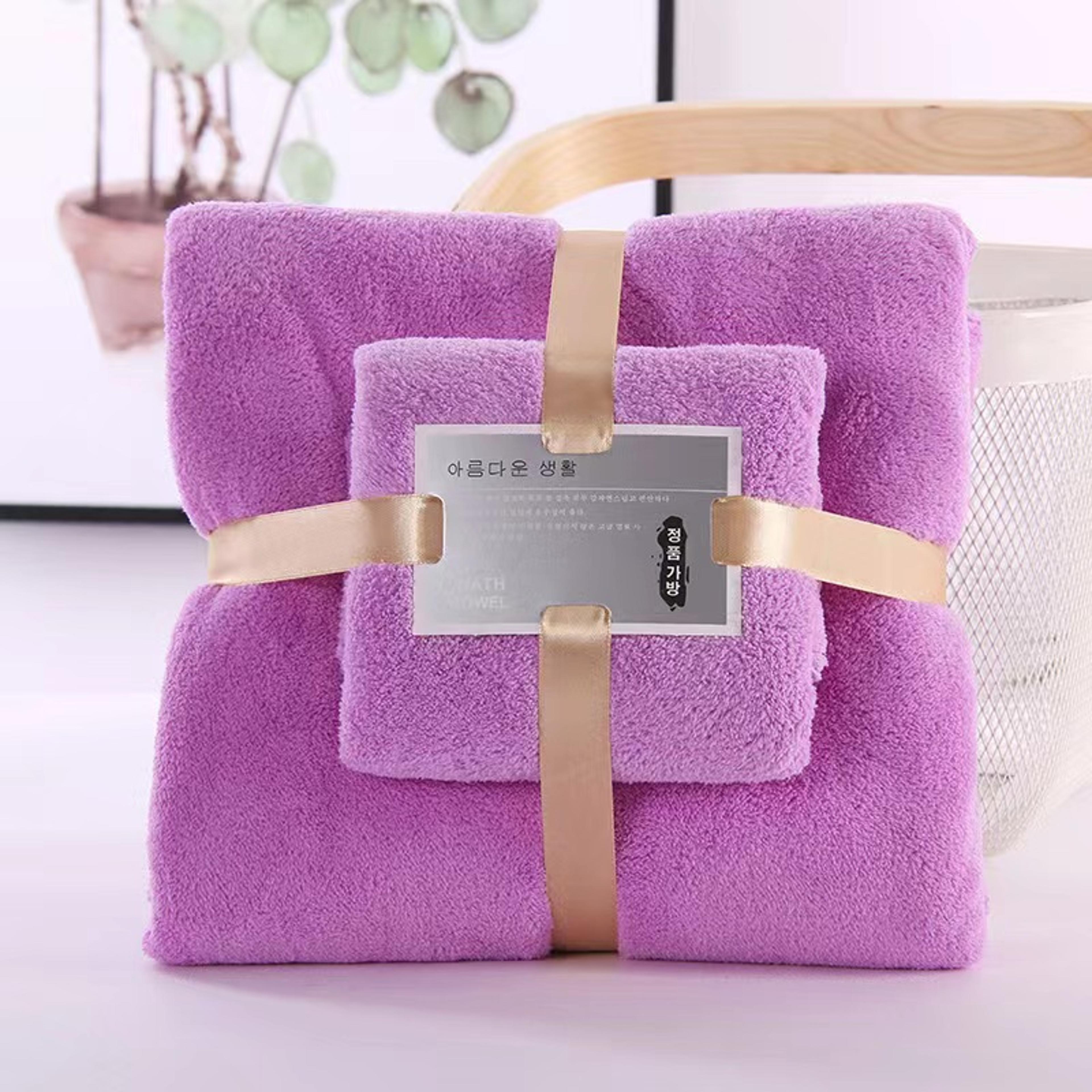 CloudSoft Coral Velvet Bath Towel Set Quick Dry Ultra Absorbent Spa Towels 7
