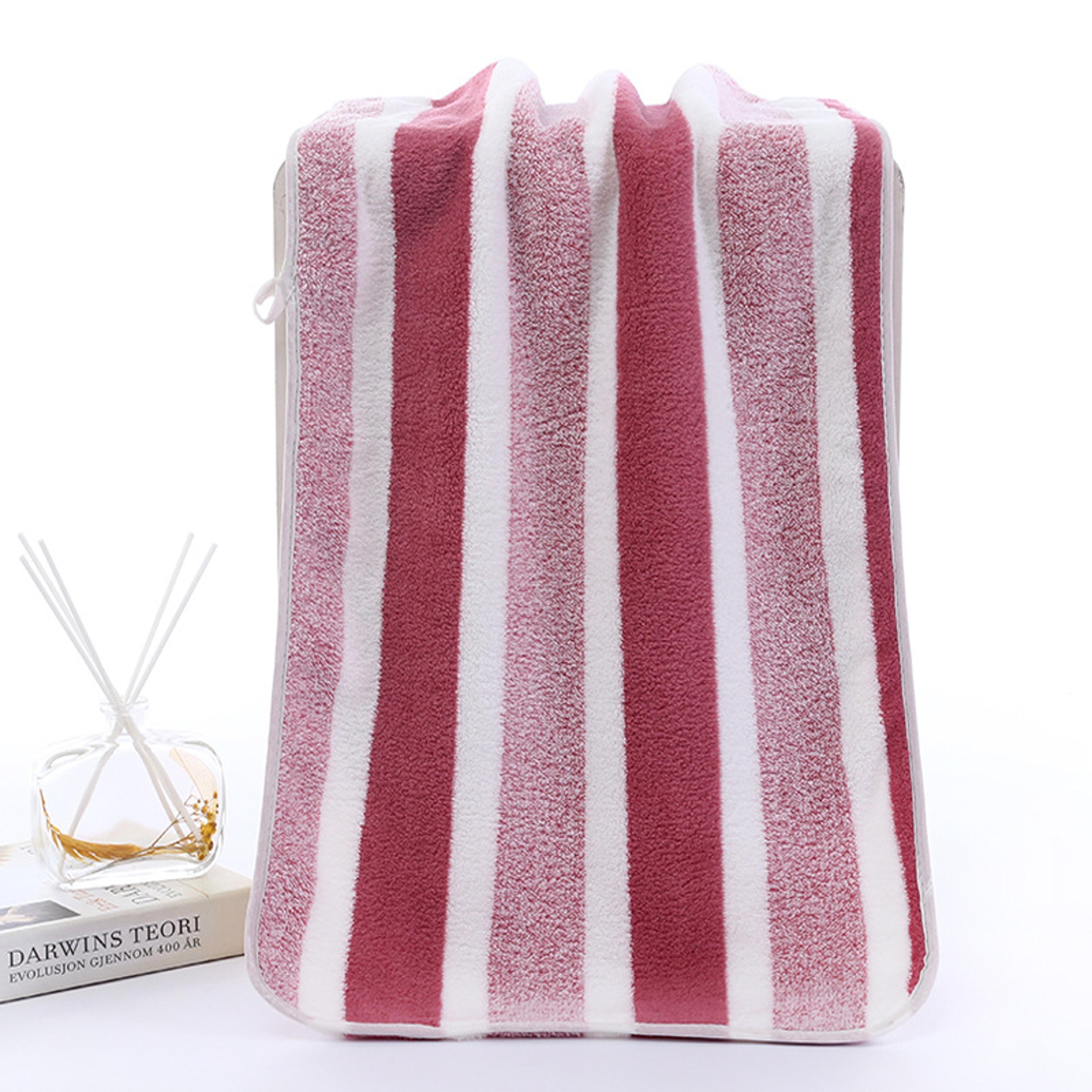 Luxe Stripe Quick Dry Towel Soft Absorbent Bath And Face Towel For Daily Bathroom Comfort 2