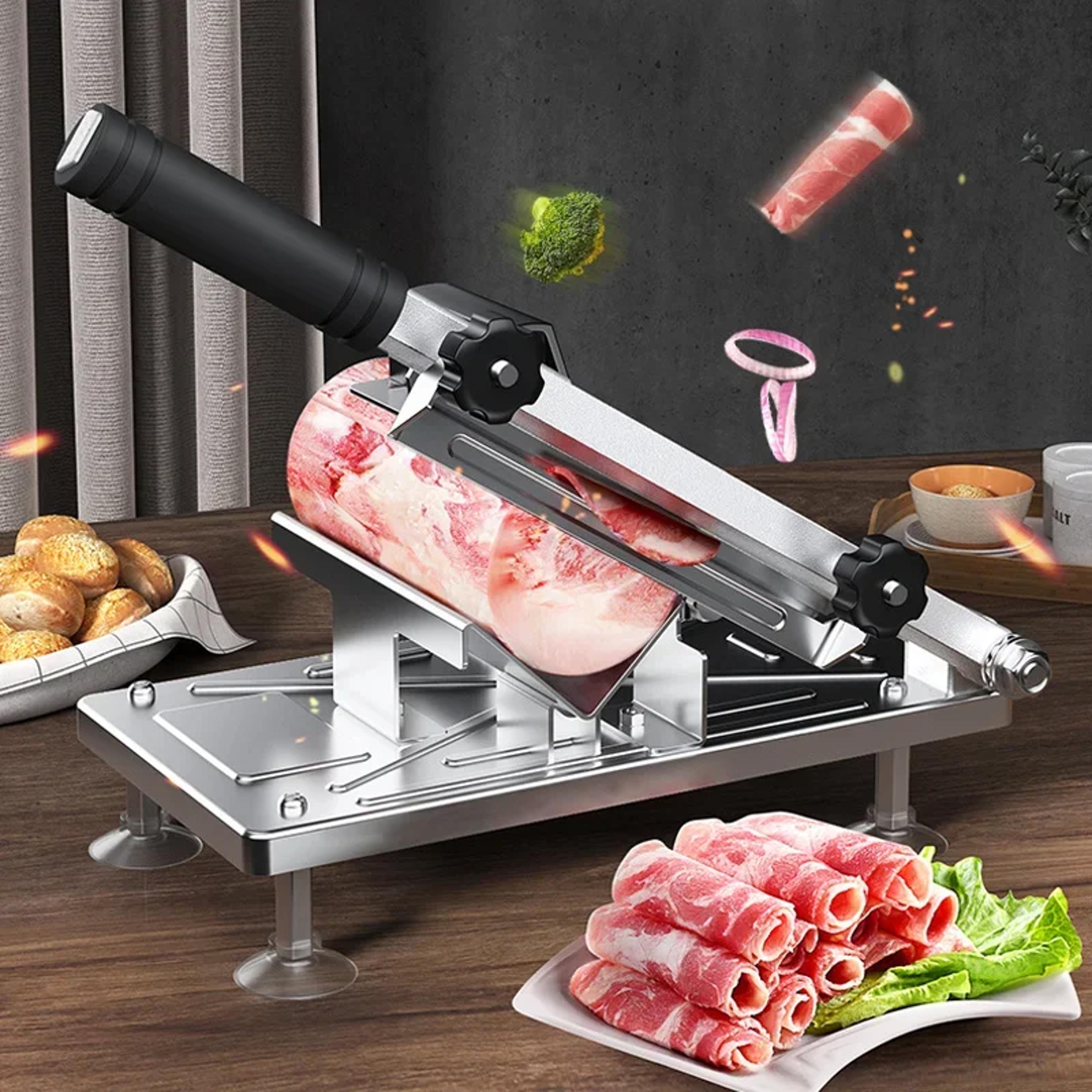arcticcut stainless steel frozen meat slicer for hot pot, bbq & thin beef rolls