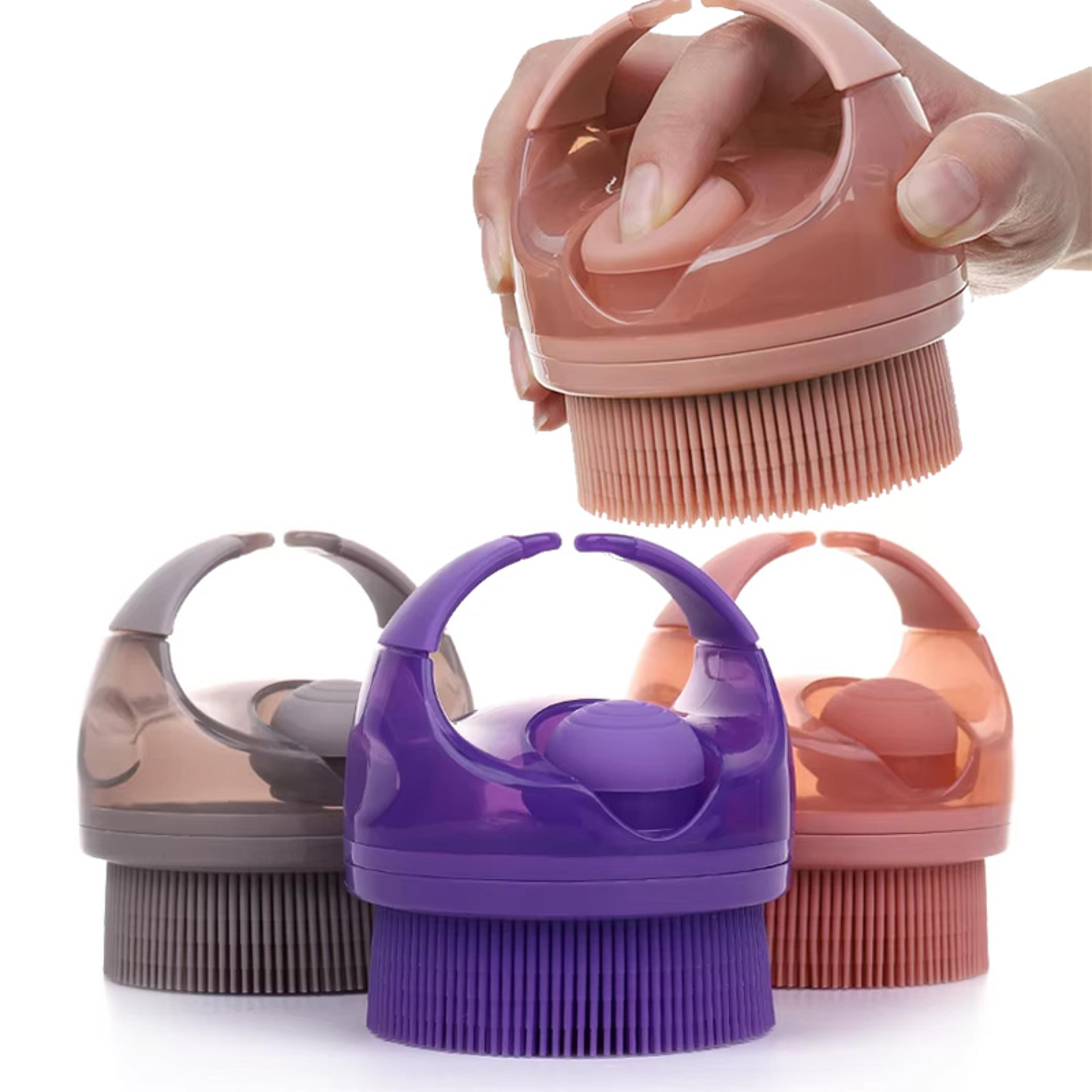 silicone body scrubber brush with soap dispenser for deep cleansing & gentle massage