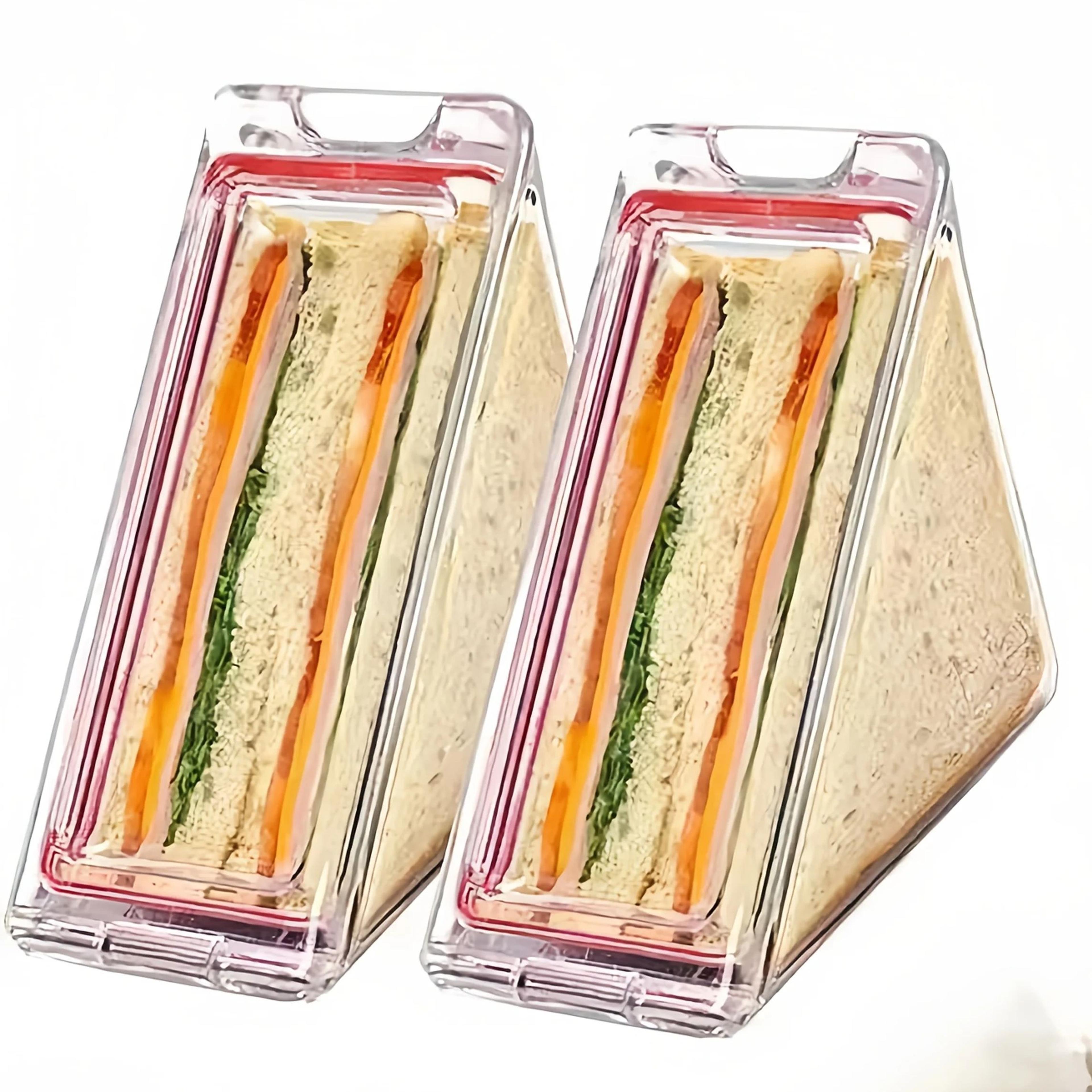 Kids Reusable Sandwich Container Set Portable Triangle Lunch Box With Secure Lids 0