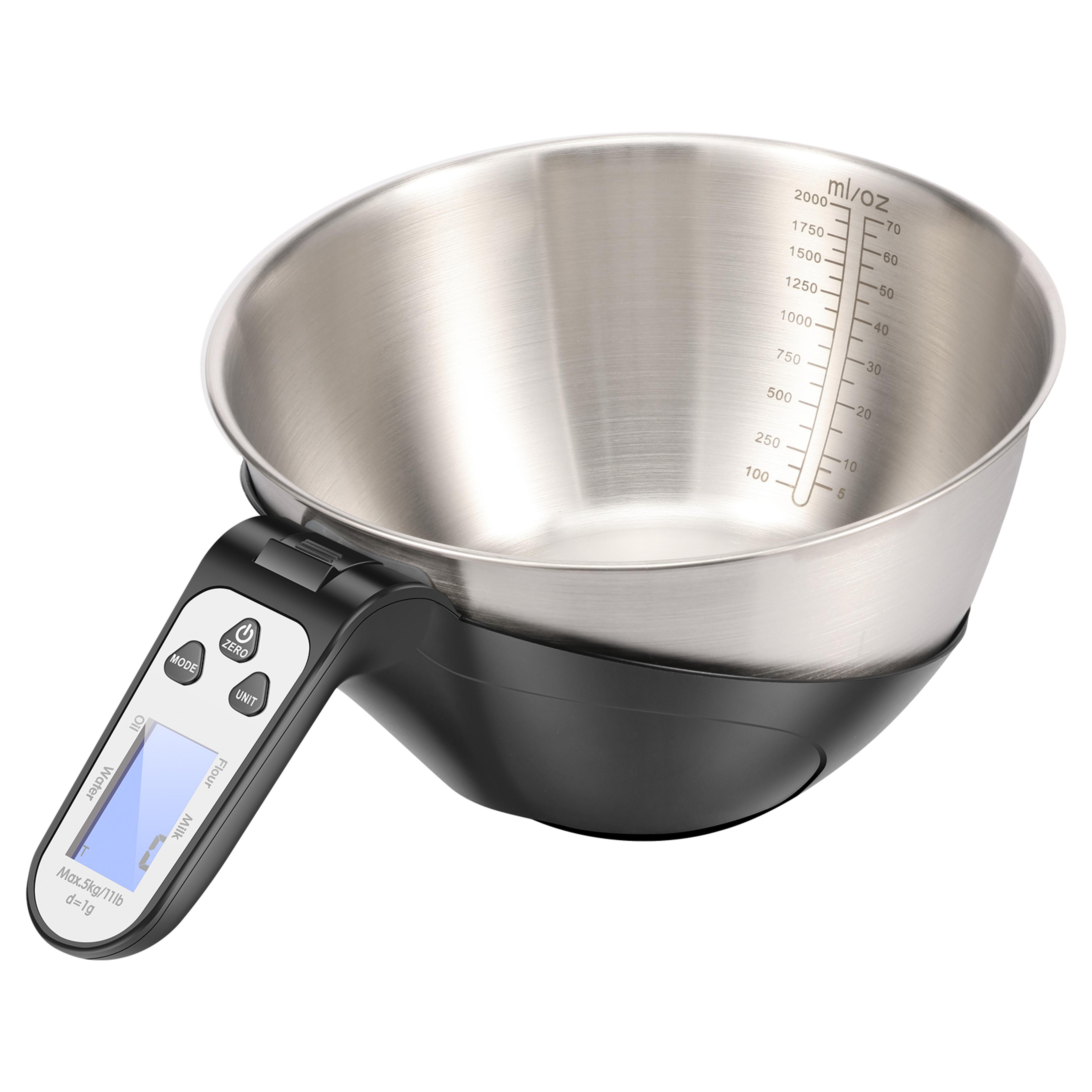 PrecisionGrip Digital Kitchen Scale With Stainless Steel Mixing Bowl 6