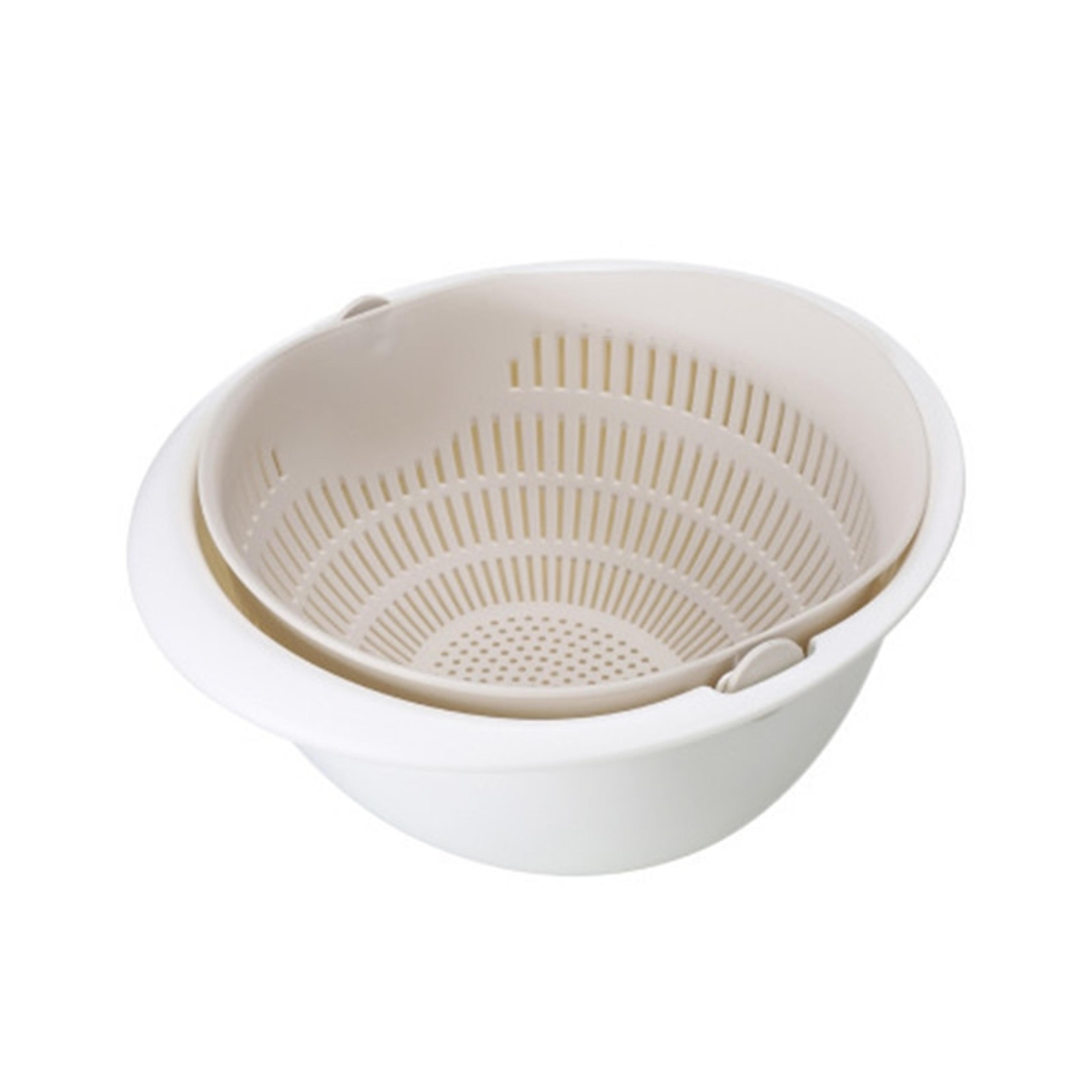 FreshSpin Double Layer Fruit Washing Basket  Rotating Drain Colander 5