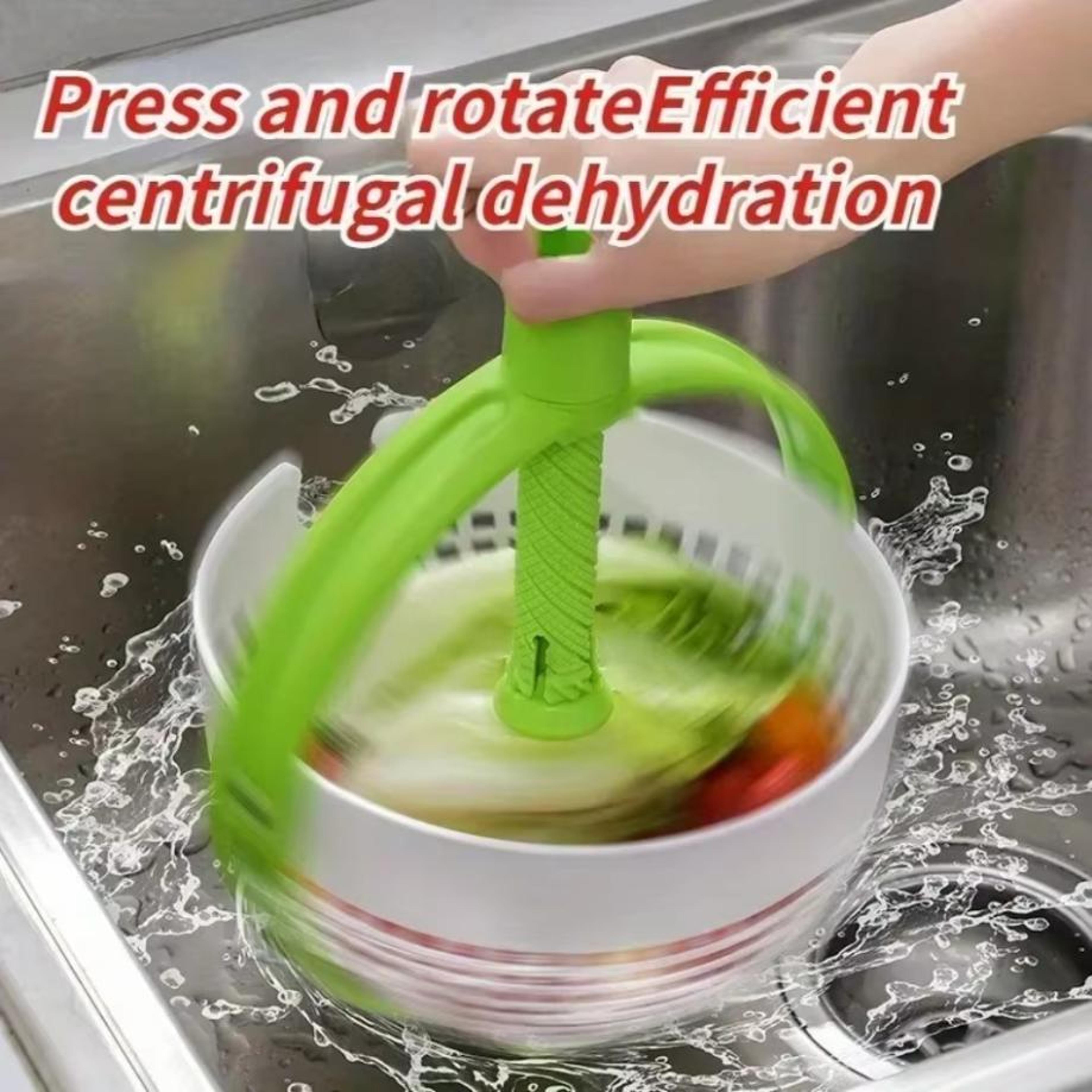 freshspin rotating salad spinner and vegetable washing basket with drainage storage