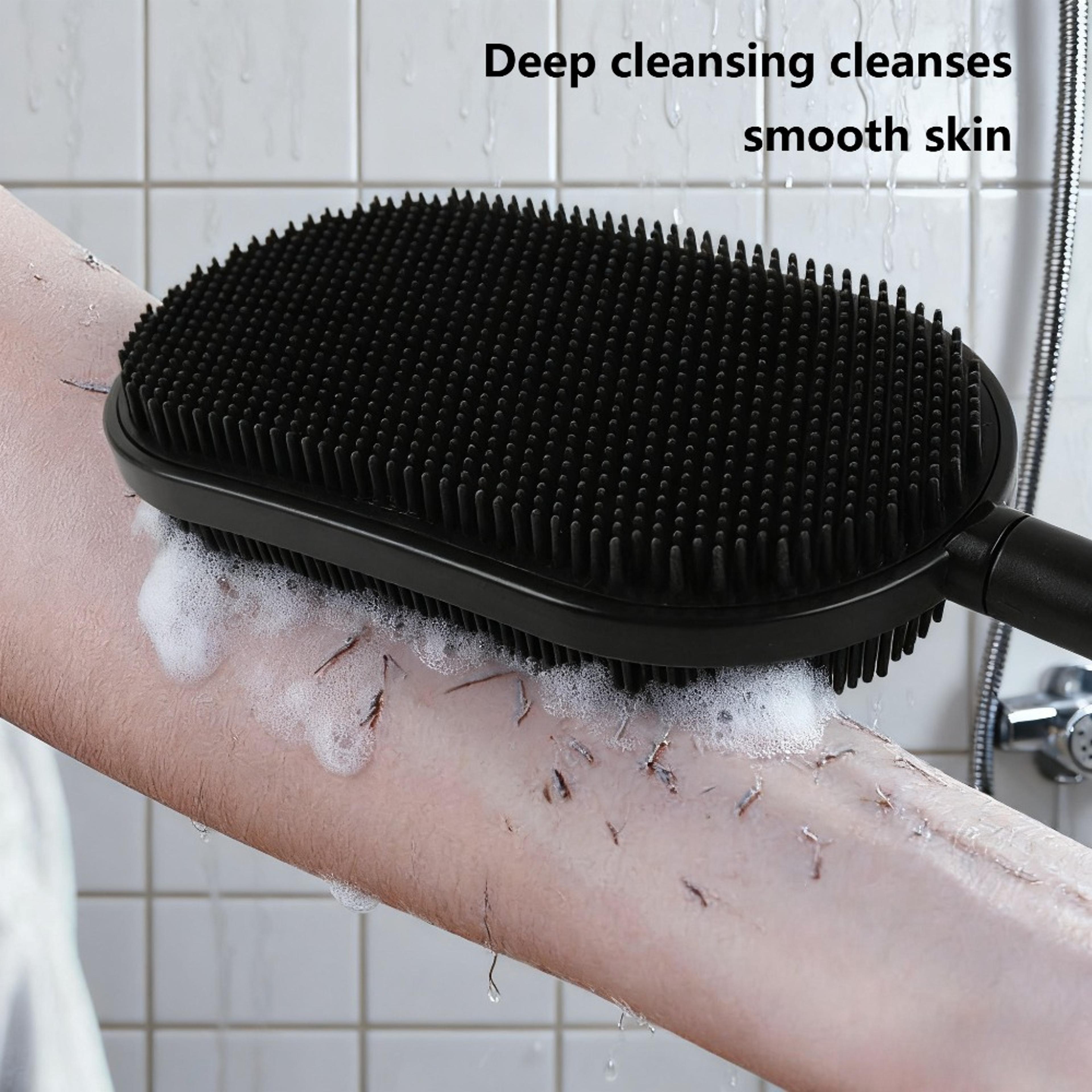 FlexReach Exfoliating Back Scrubber Shower Brush With Massage Grip For FullBody Deep Clean 2