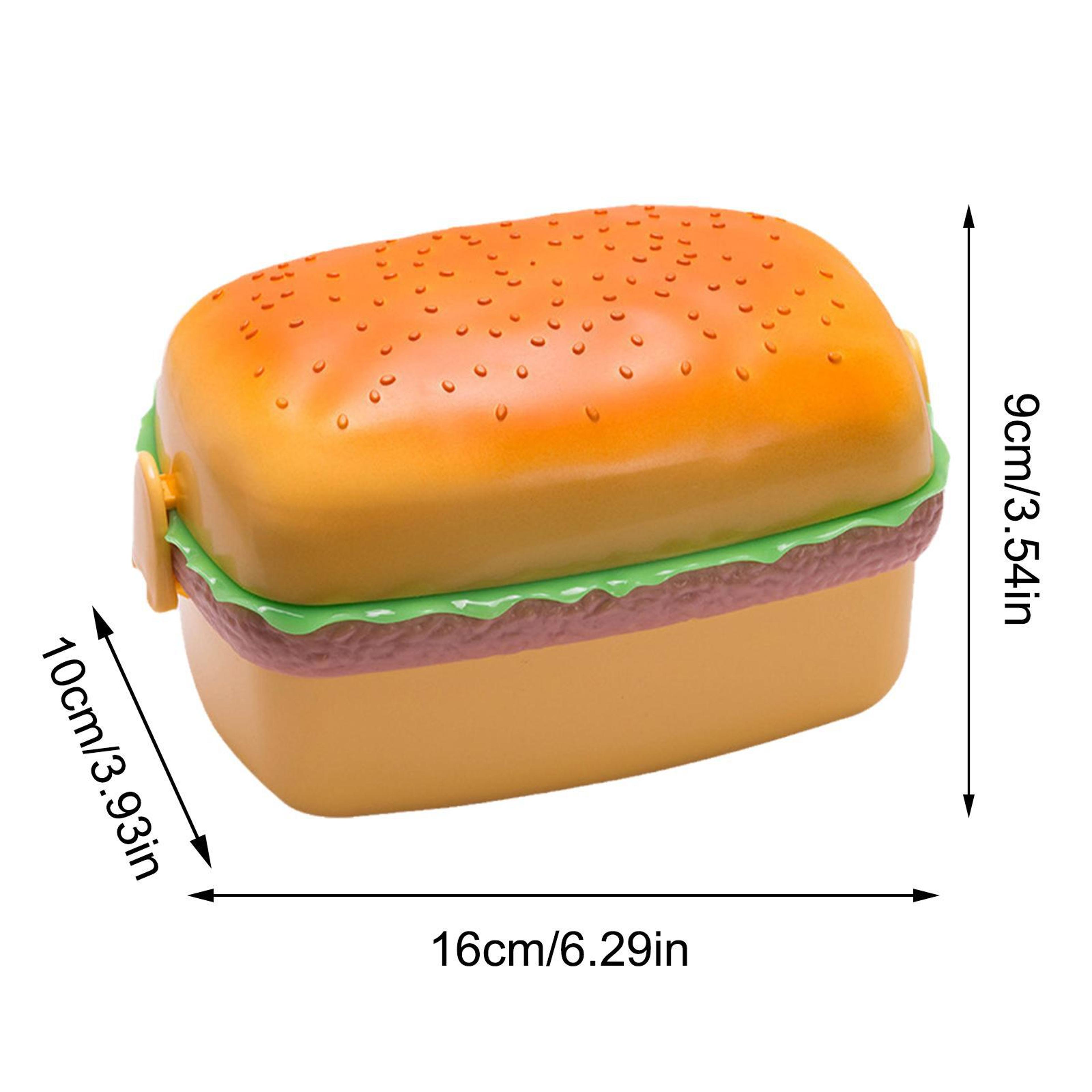BurgerStack Kids Insulated Lunch Box Microwave Safe Double Layer Bento Container 3