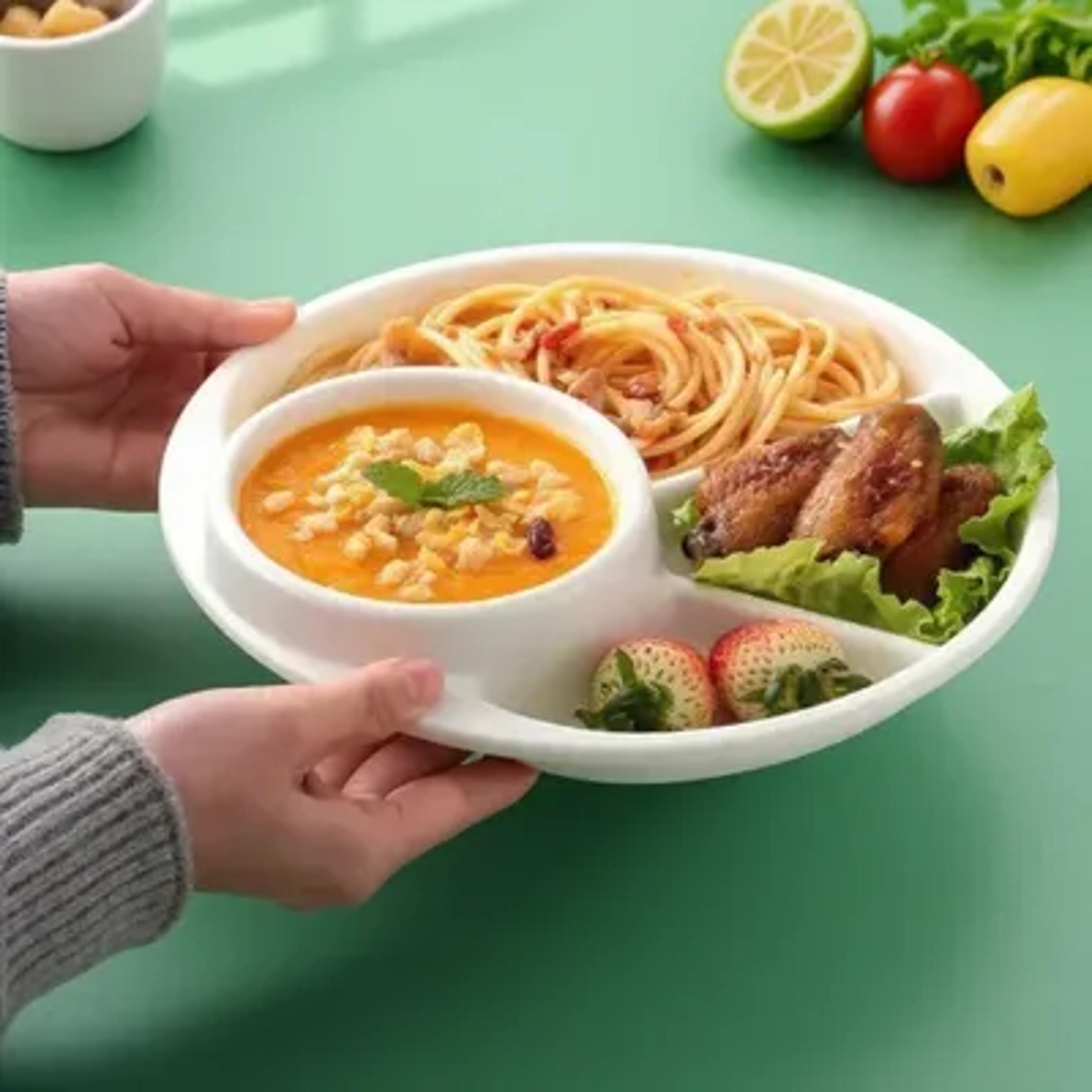 portion control divided plate for healthy eating and weight management