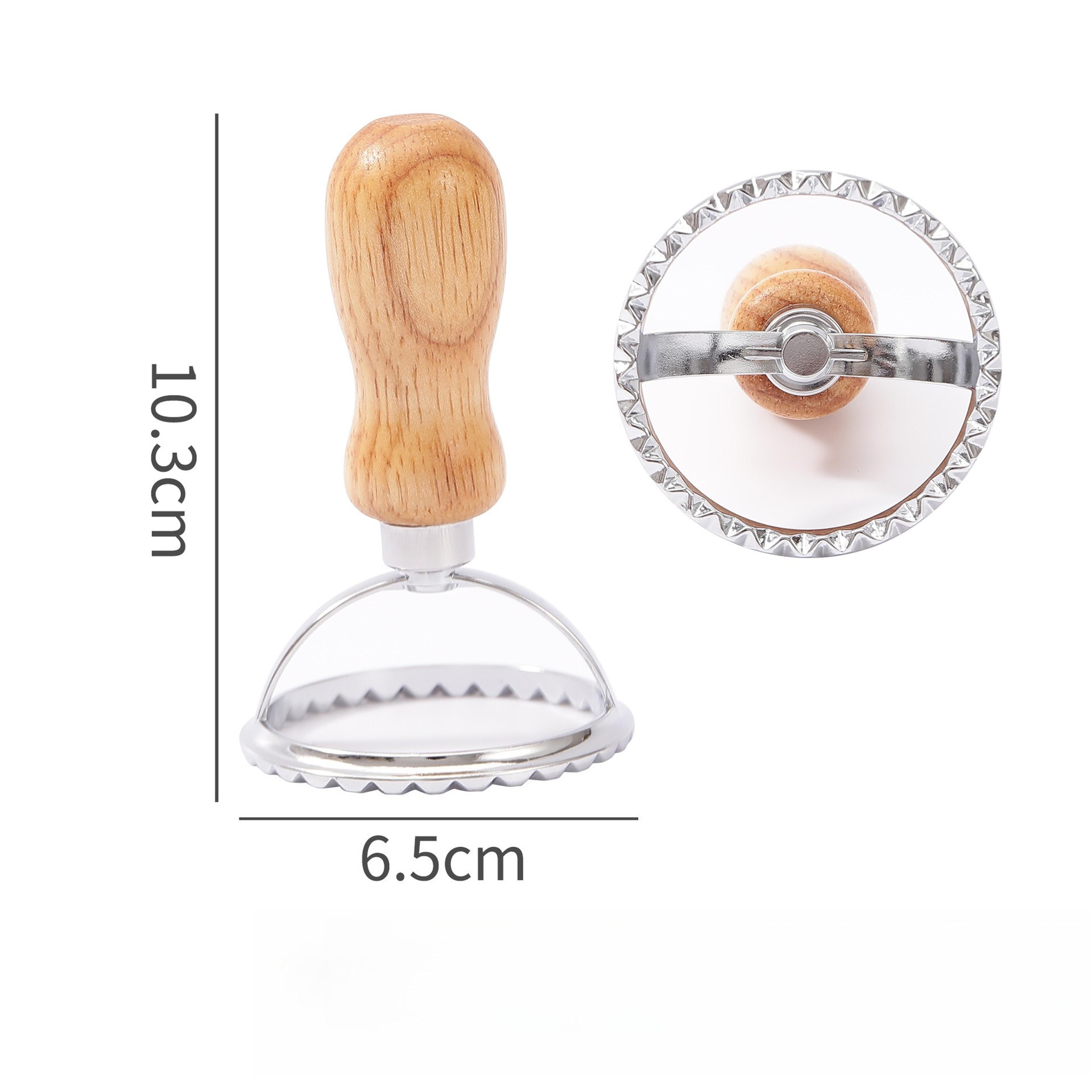 Wooden Handle Ravioli Cutter  Pasta Maker Tool For Homemade Ravioli Cookies And Pastry 2