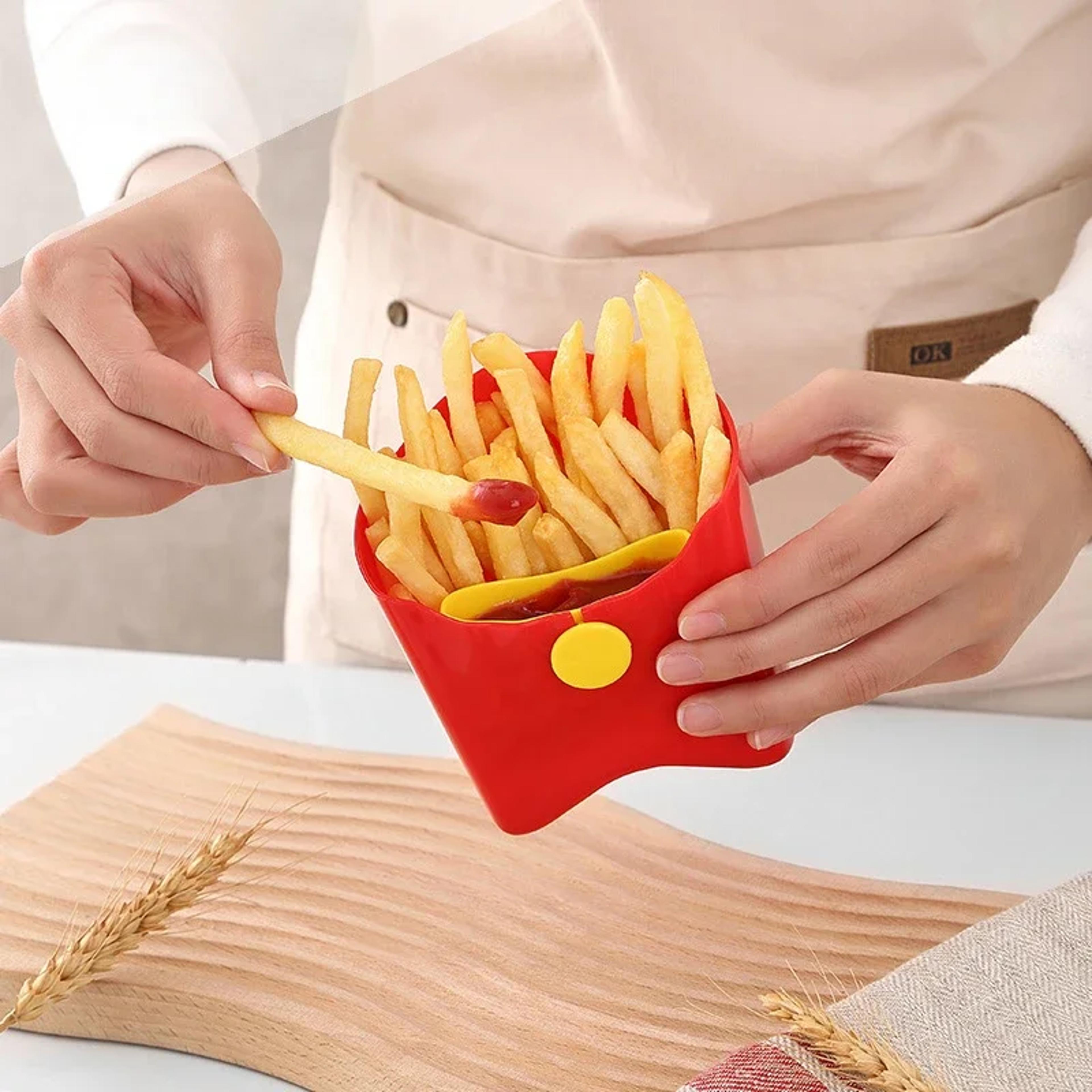 crunchcup portable snack storage box & french fry holder for salads, snacks and on-the-go meals