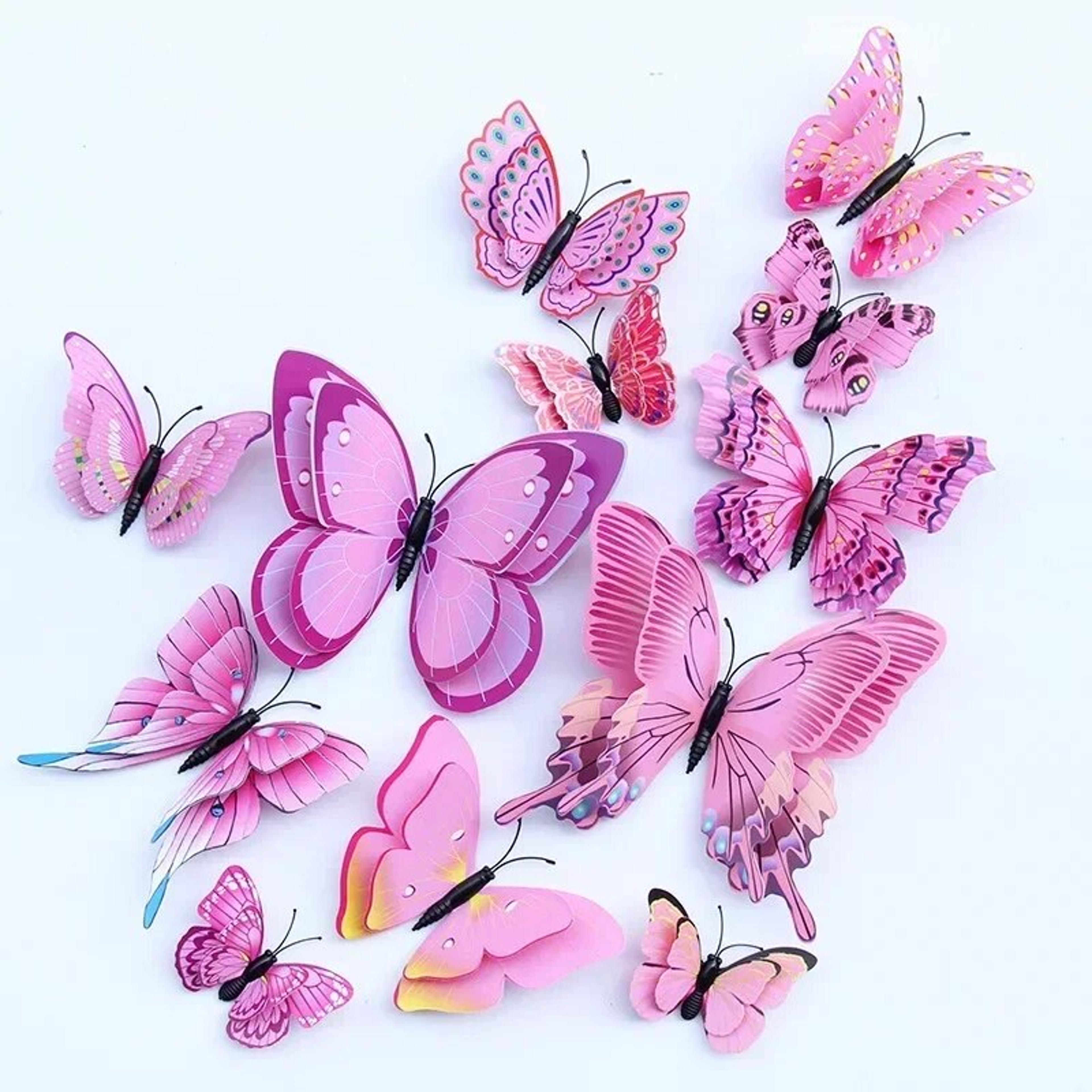 12pcs 3d double layer butterflies wall stickers - living room, wedding, kids decor | diy art magnets