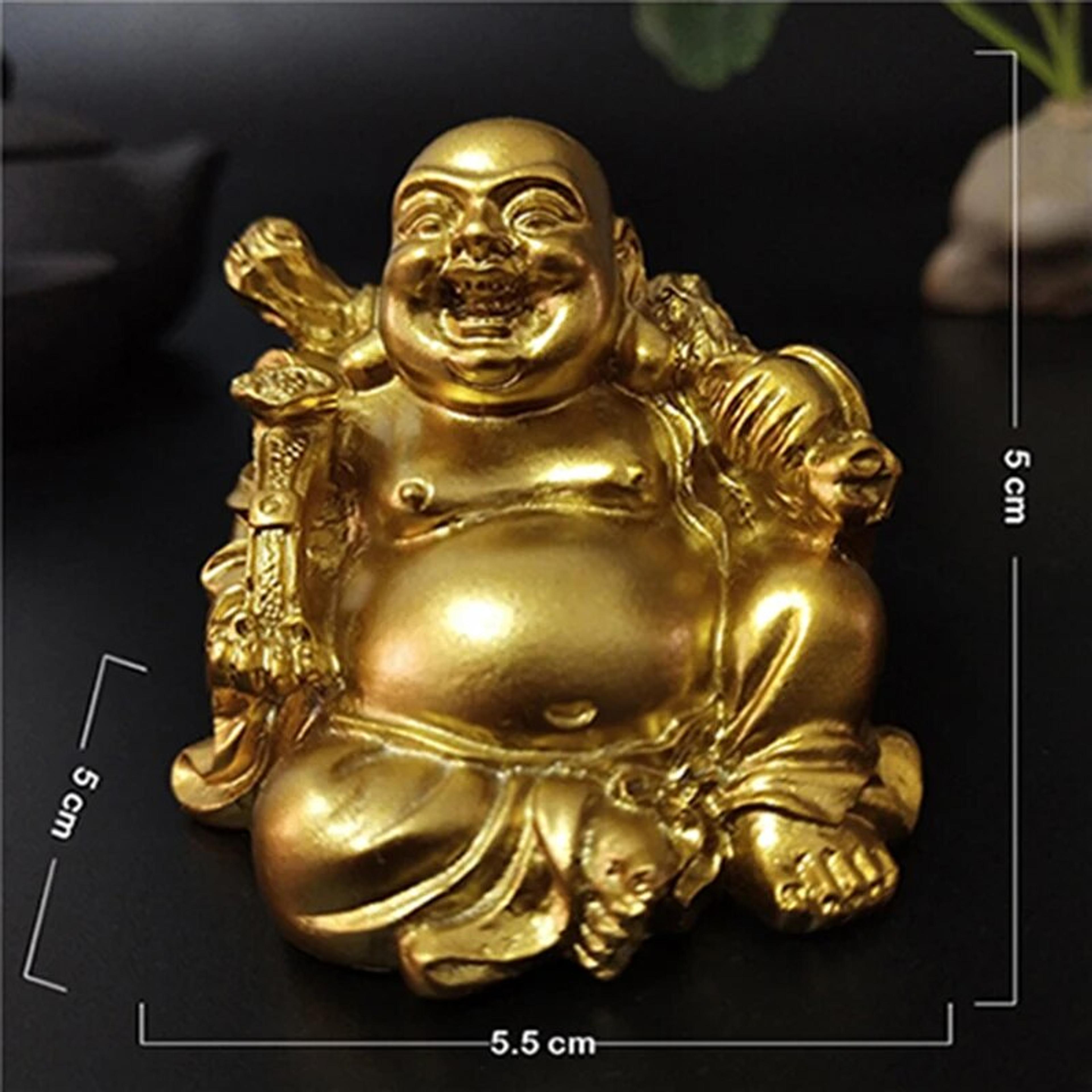 WRIAGoldenLaughingBuddhaStatueChineseFengShuiLuckyMoneyMaitreyaBuddhaSculptureFigurines