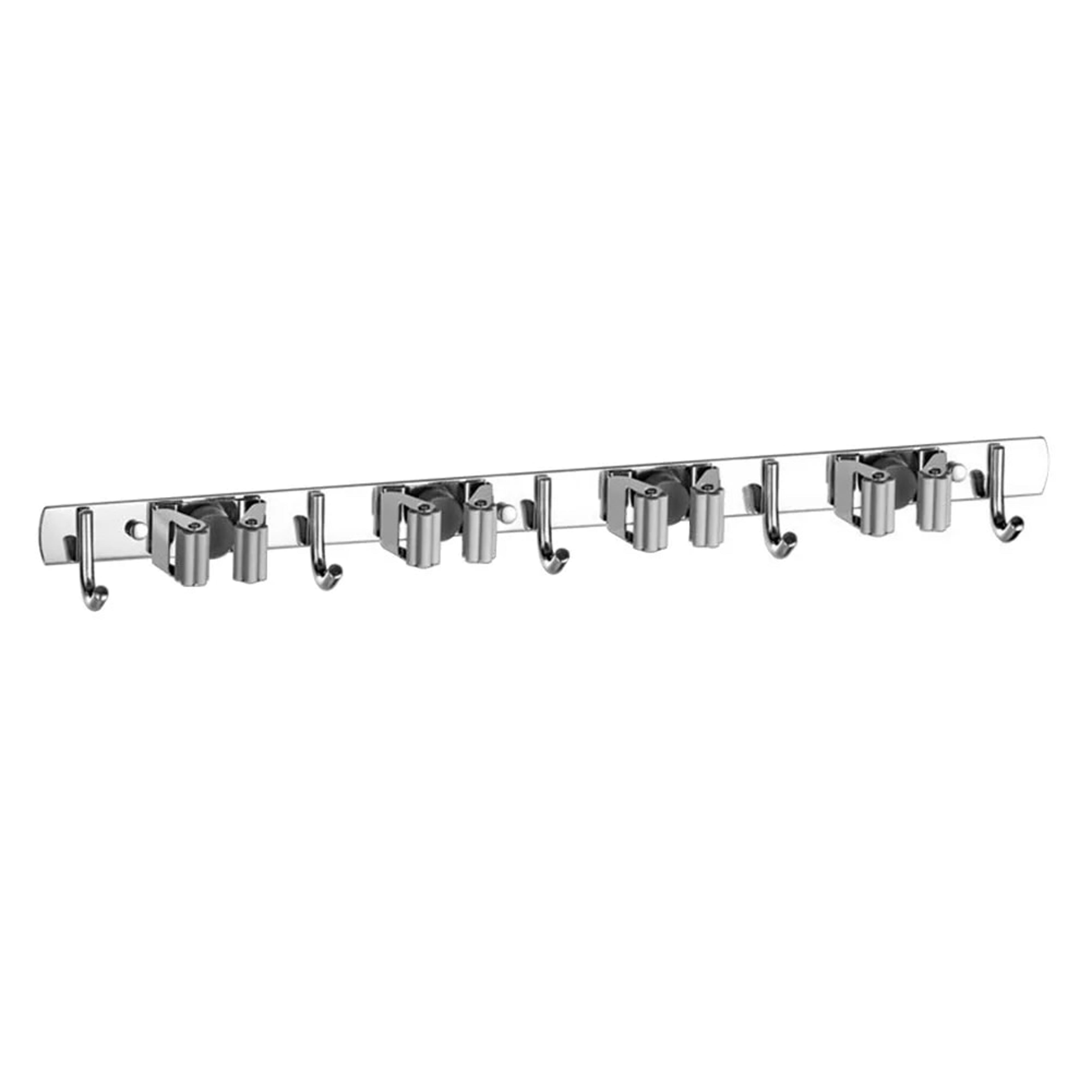 NuThBroomHookHolderWallMountMopOrganizerHolderStainlessSteelStorageHookKitchenBathroom