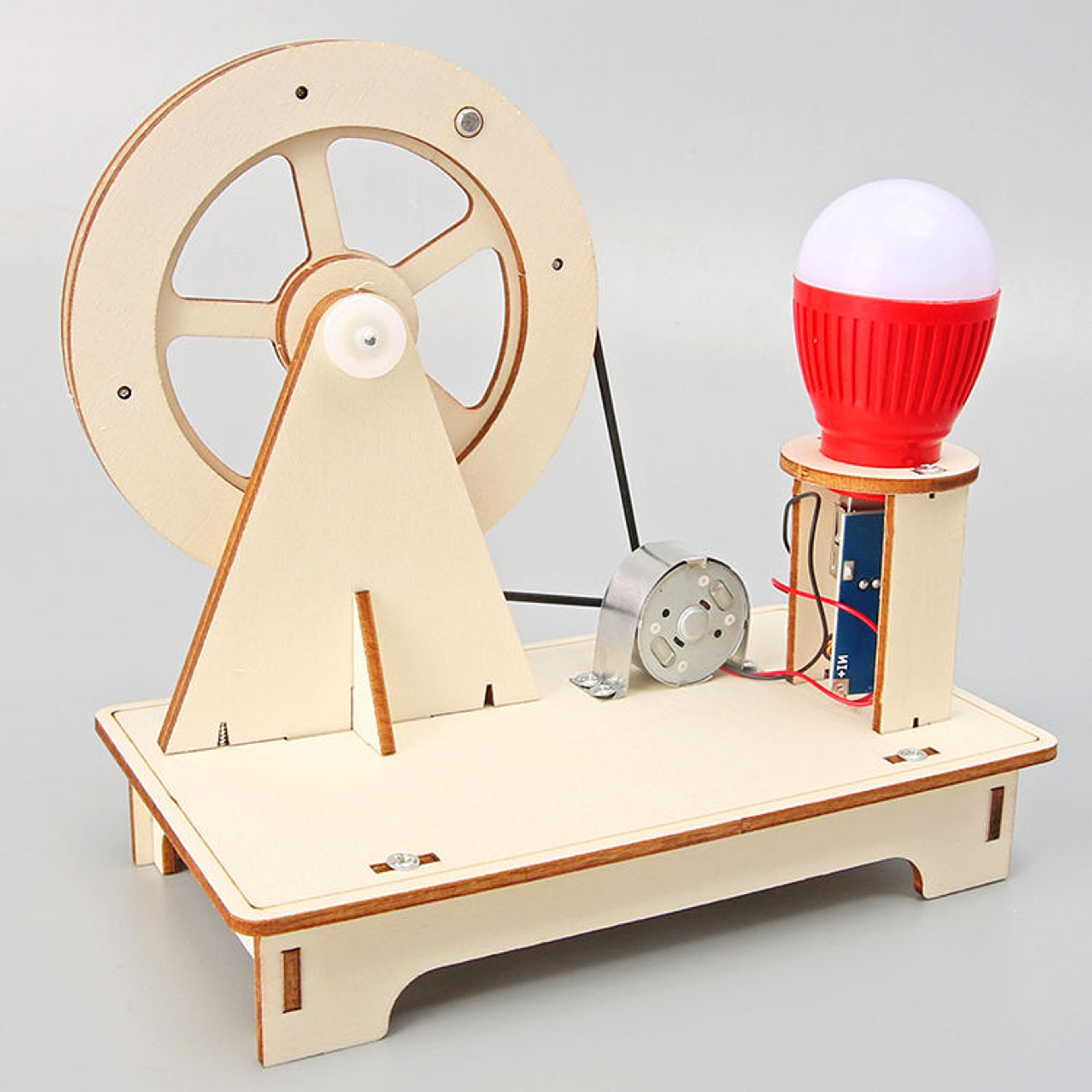 diy hand-cranked generator, physics experiment kit for kids, stem learning & technology toy