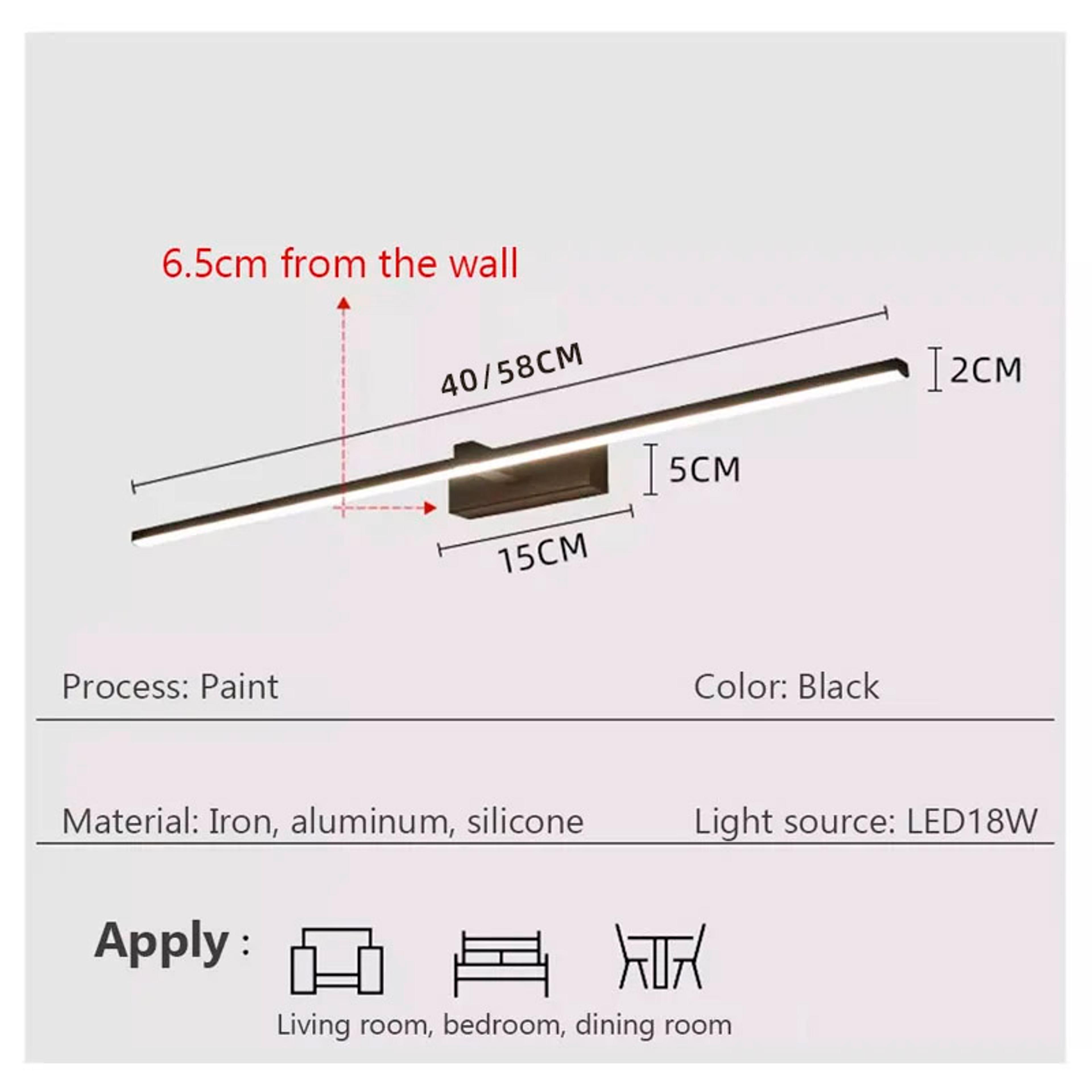 Bathroom Waterproof White Black LED Flat Lamp Led Mirror Lights Wall Lamps Modern Indoor Wall Lamp  7