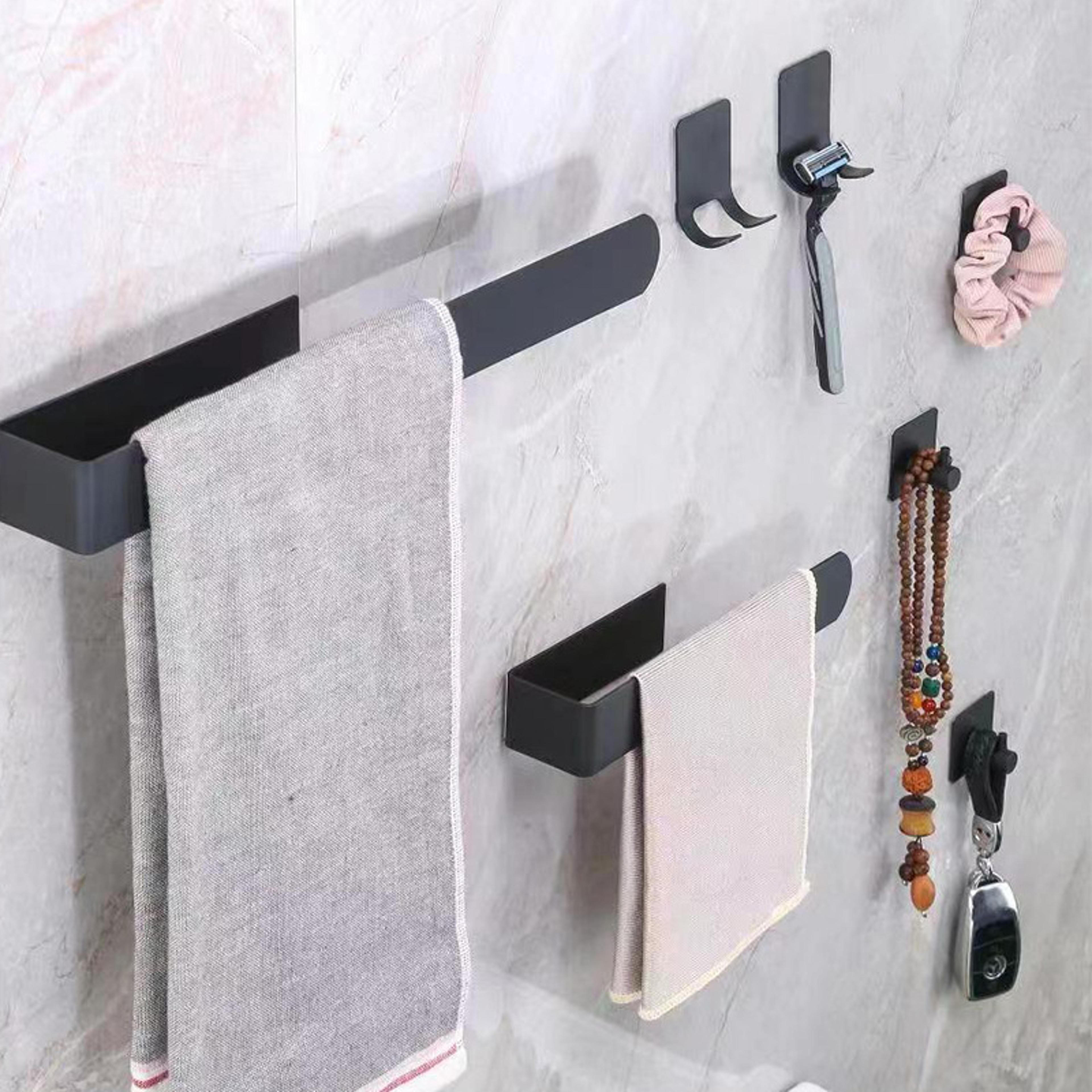 Bathroom Towel Rack Nonpunched Selfadhesive Towel Rack Kitchen Hand Towel Rack Household Organizer 5