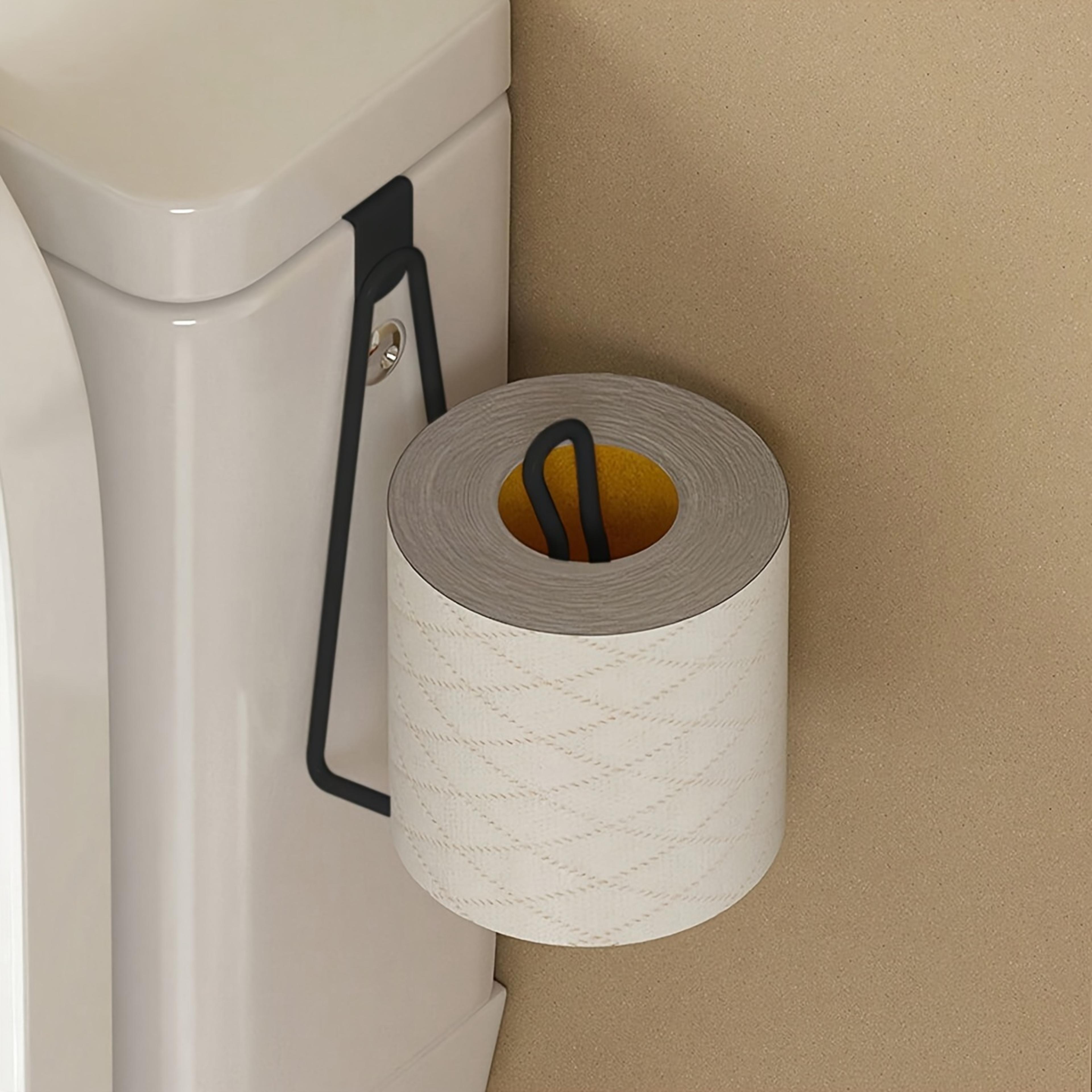 space-saving stainless steel wall-mounted toilet paper holder, no drill, perfect for bathroom & outdoor storage