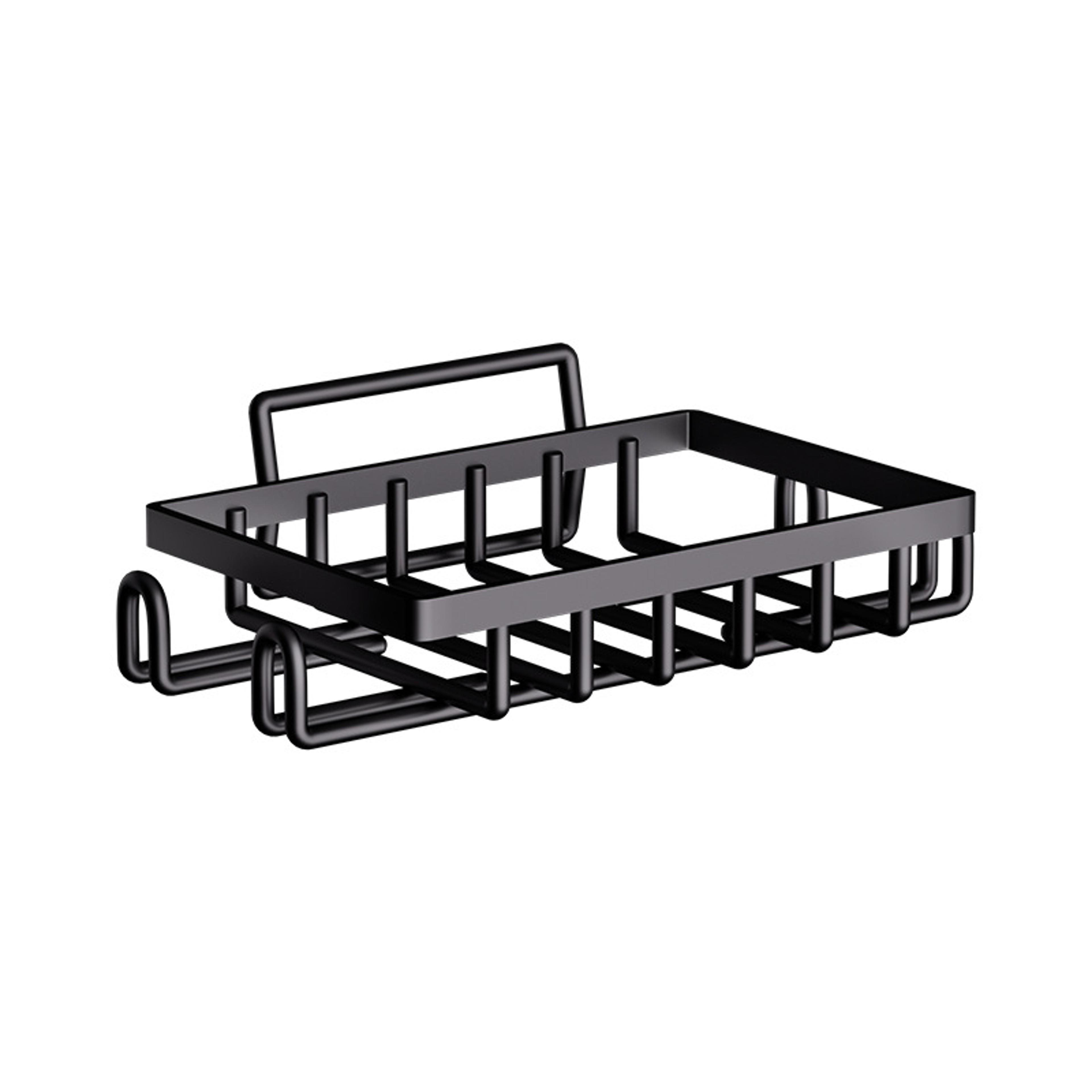 wall-mounted drill-free iron bathroom shelf organizer, shower storage rack for soap & toiletries