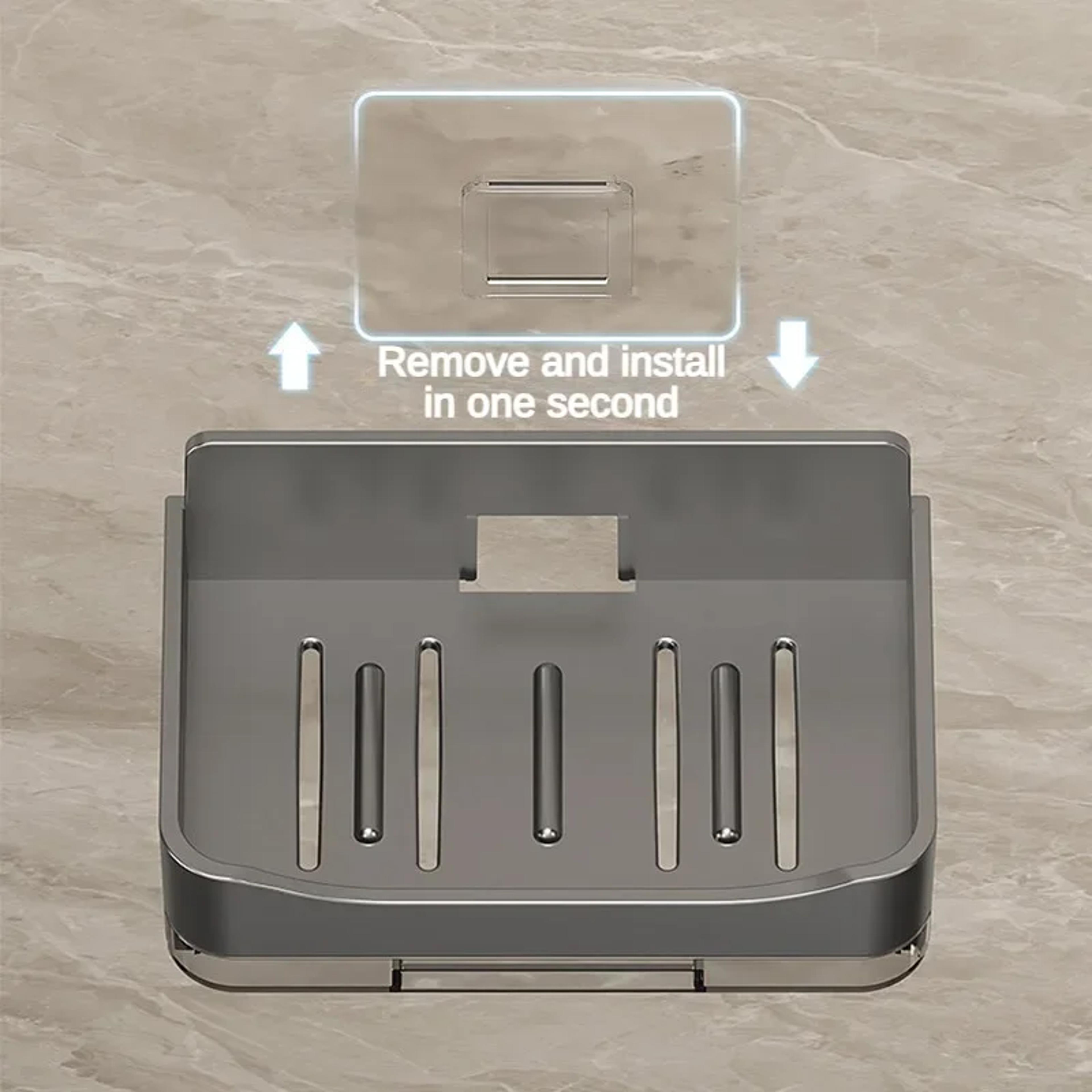 Wall Mounted Bathroom Soap Holder FreePunching Soap Sponge Organizer Double Drainage Soap Dish Bath 4
