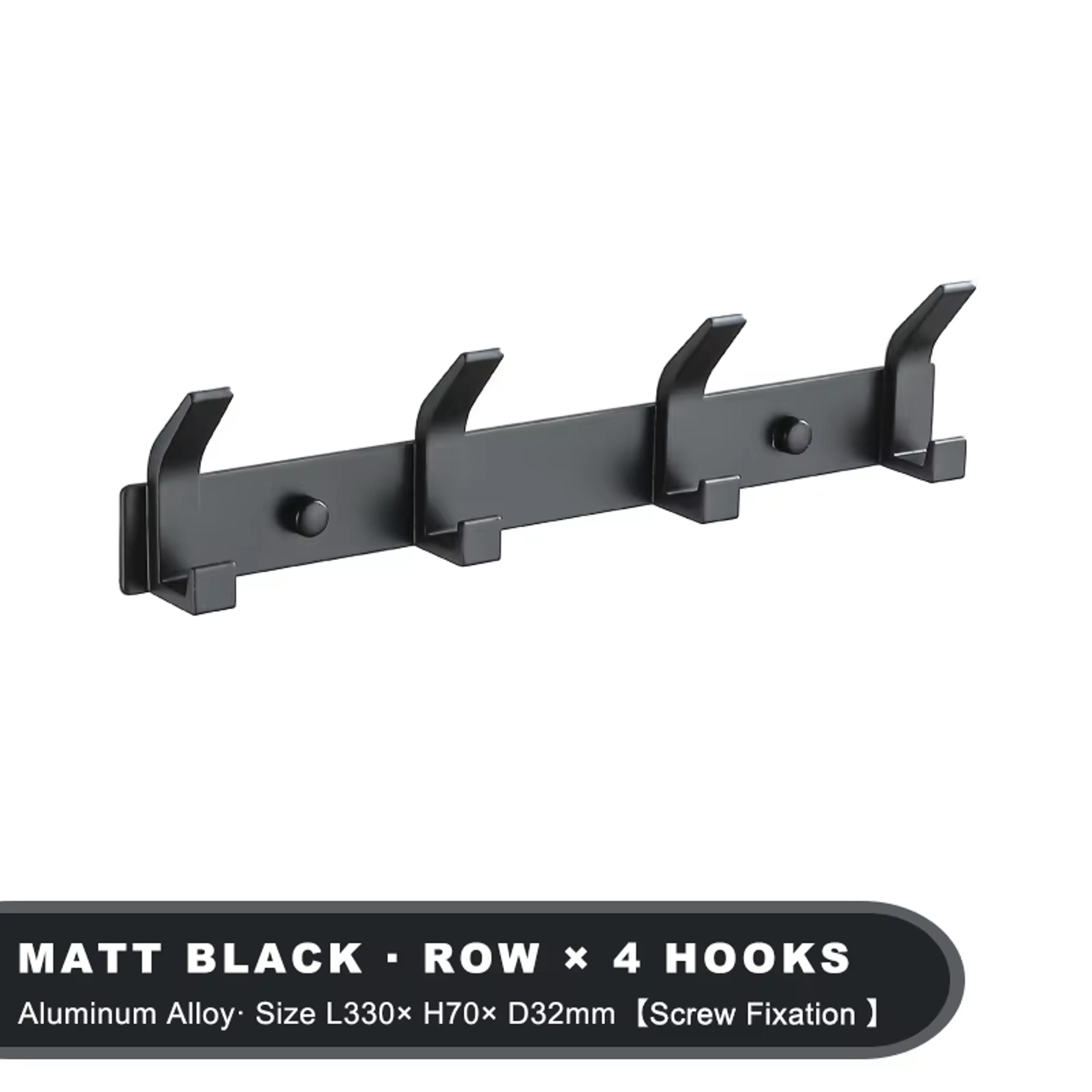 Aluminium Black Modern Hanging Hooks For Wall Bathroom Towel Holder Door Clothe Hanger Wall Mounted