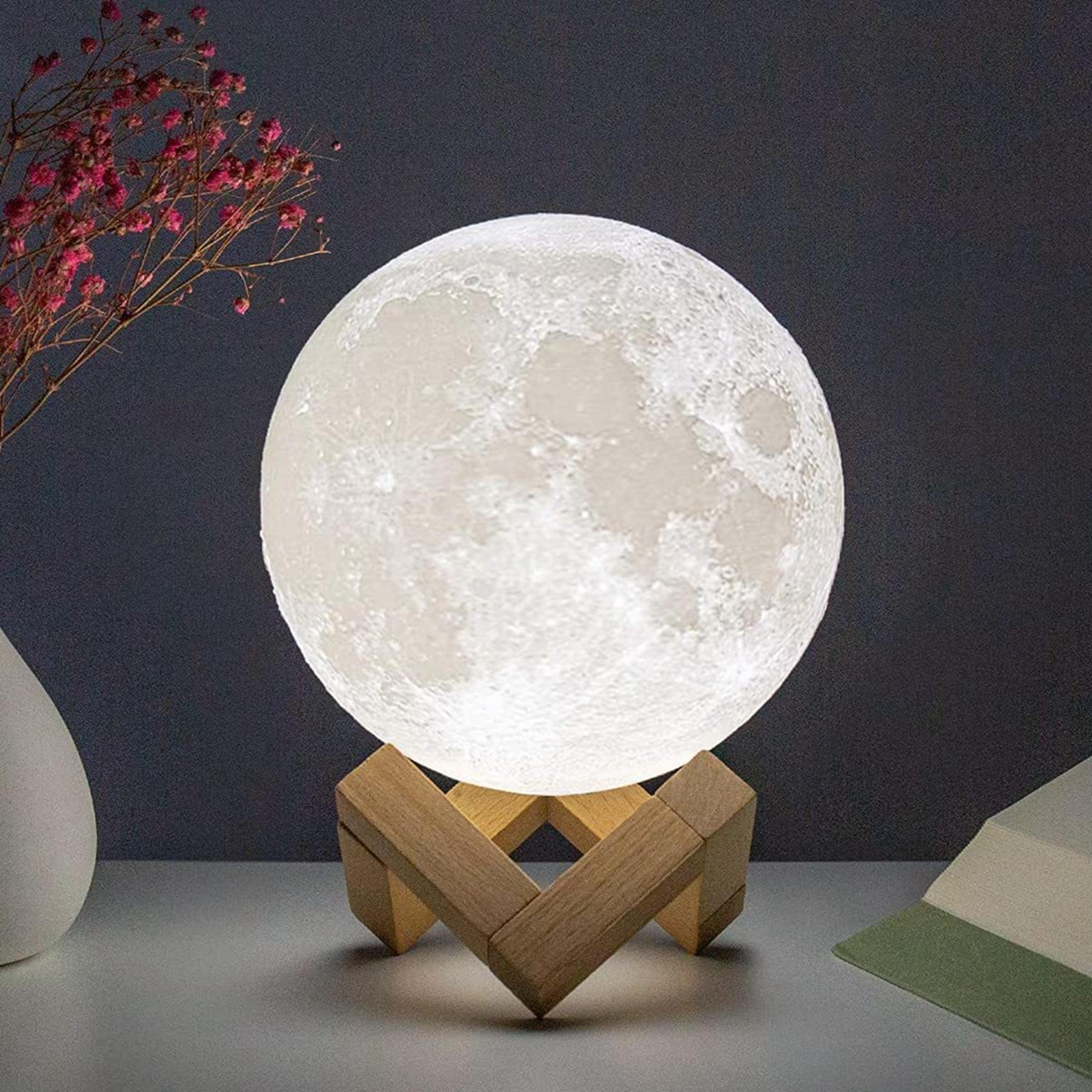 8cm moon lamp led night light with stand - bedroom decor & kids gift