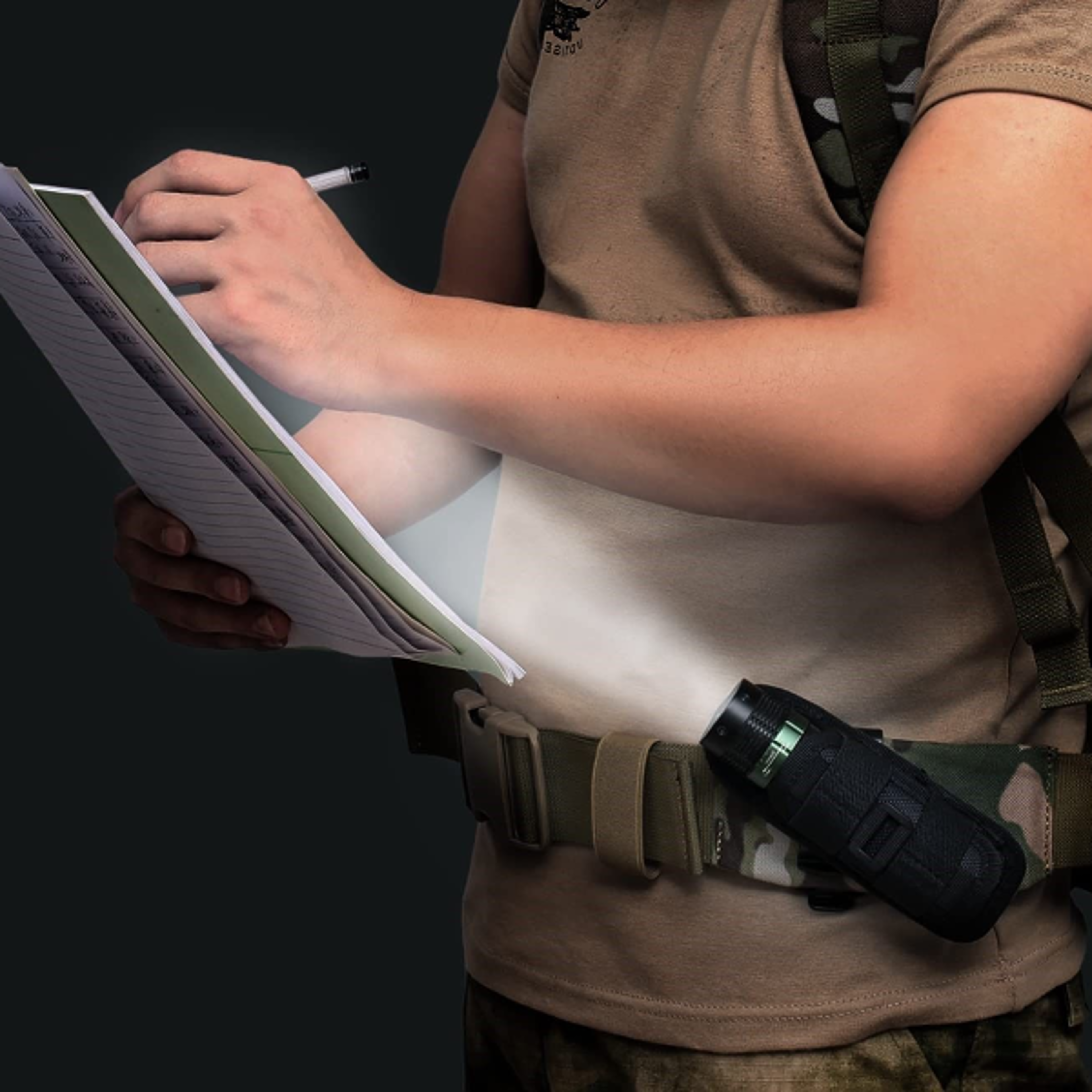 tactical flashlight pouch with rotatable belt clip, universal holster for torch carry