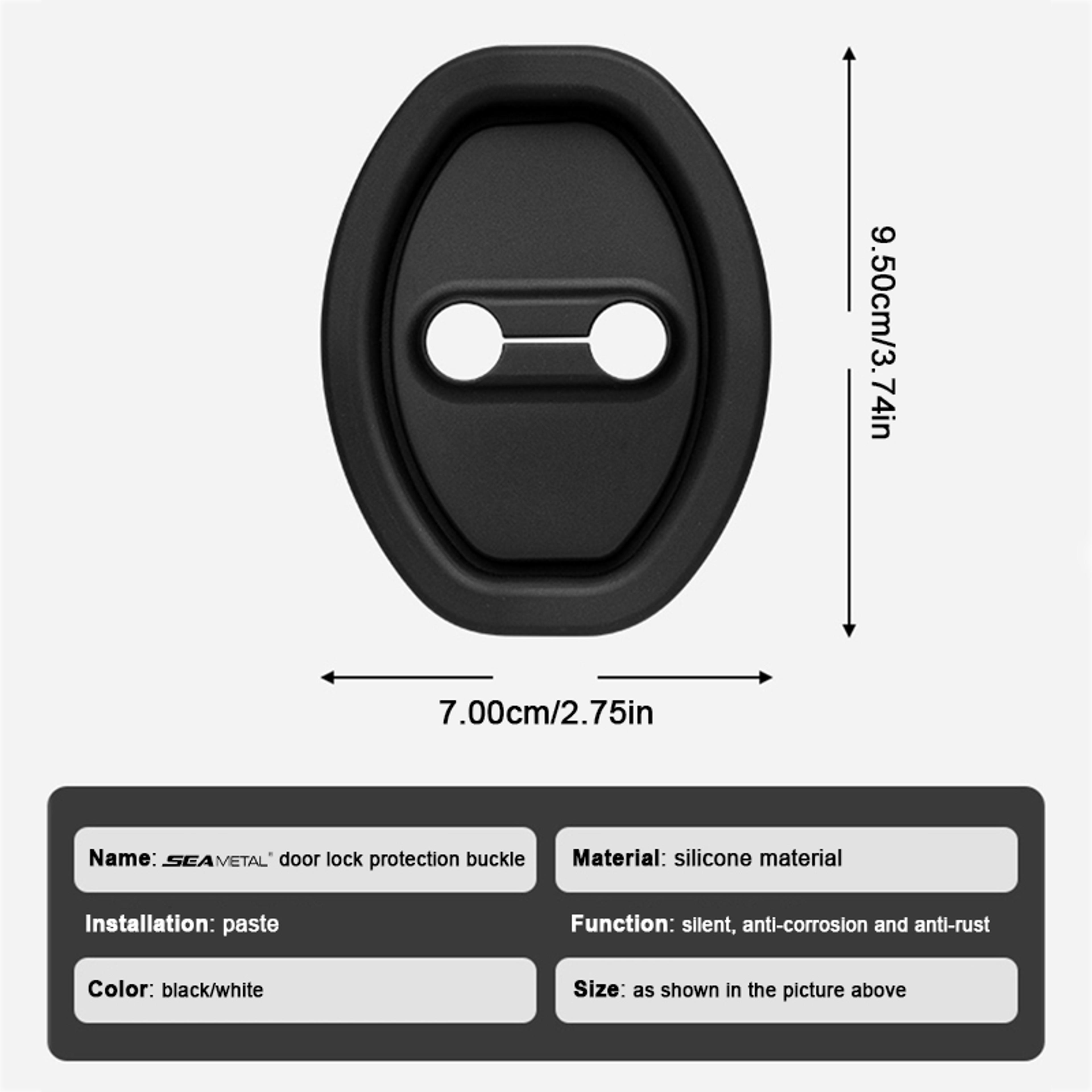 Silicone Car Door Lock Protection Cover SEAMETAL Elastic Buckle Guard AntiCollision Shock Absorbi