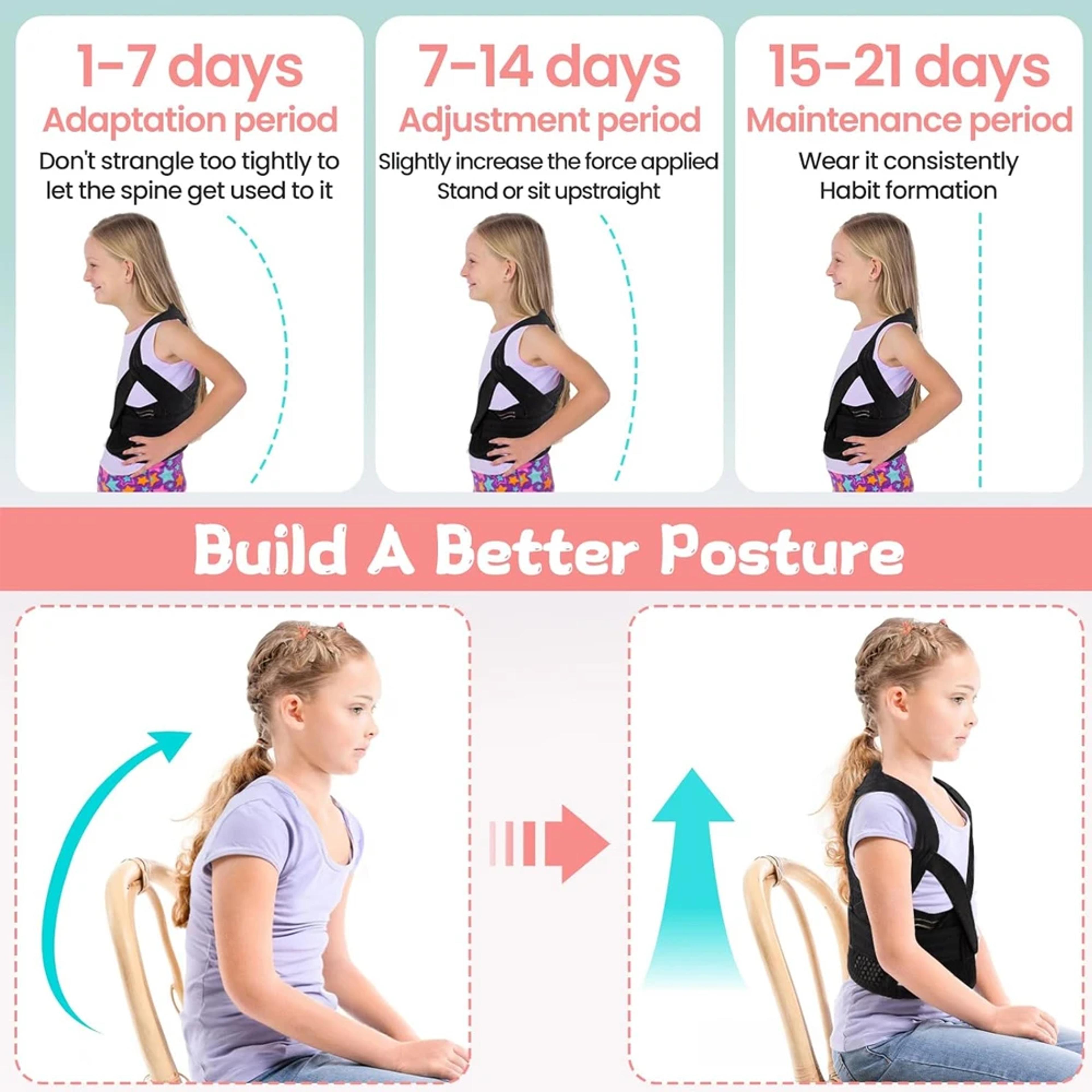 Kids Back Posture Corrector Adjustable Upper Back  Clavicle Support Brace for Thoracic Kyphosis Re