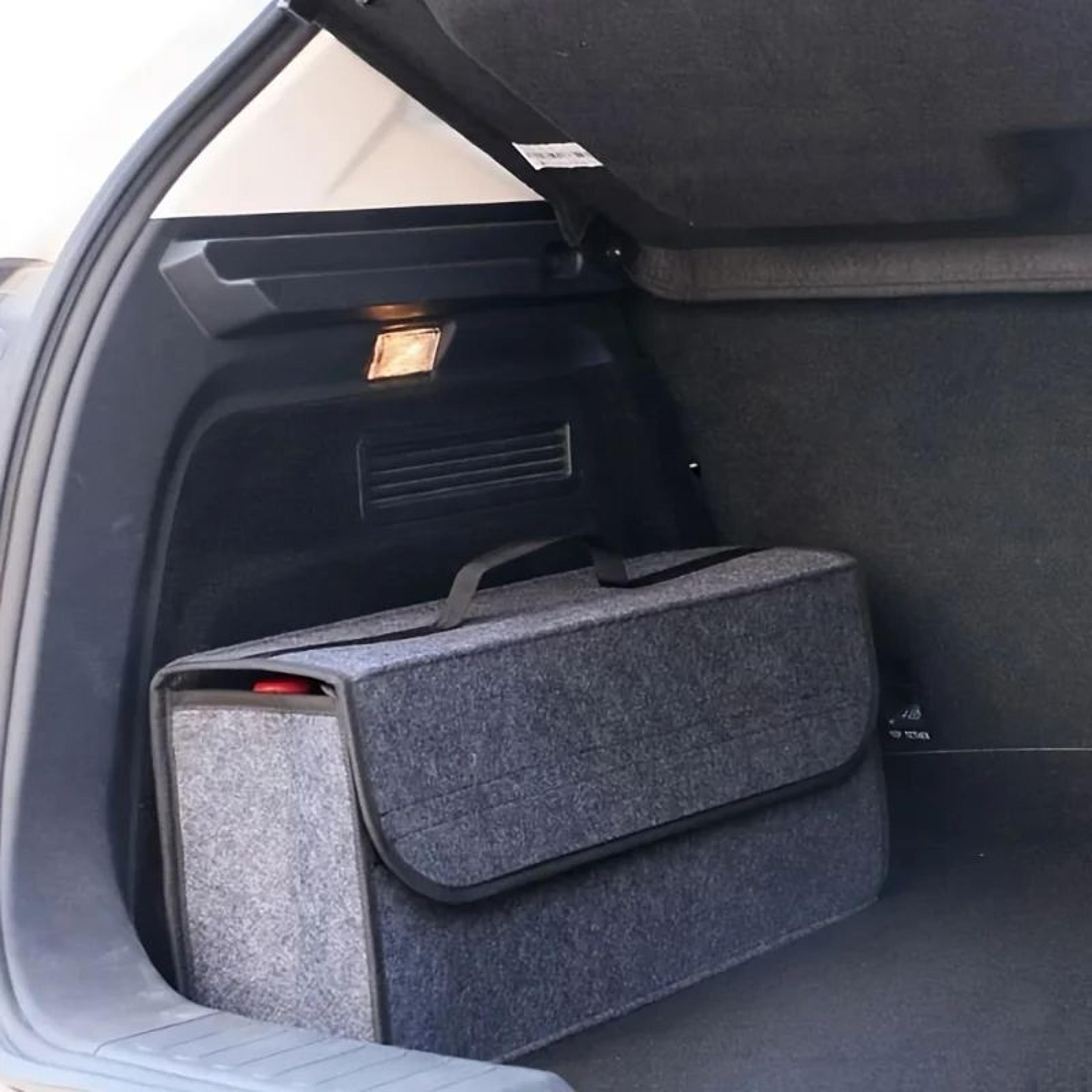 Gray AntiSlip Car Trunk Organizer  Soft Felt Boot Storage Box With Compartments For Tools  Accessor 0