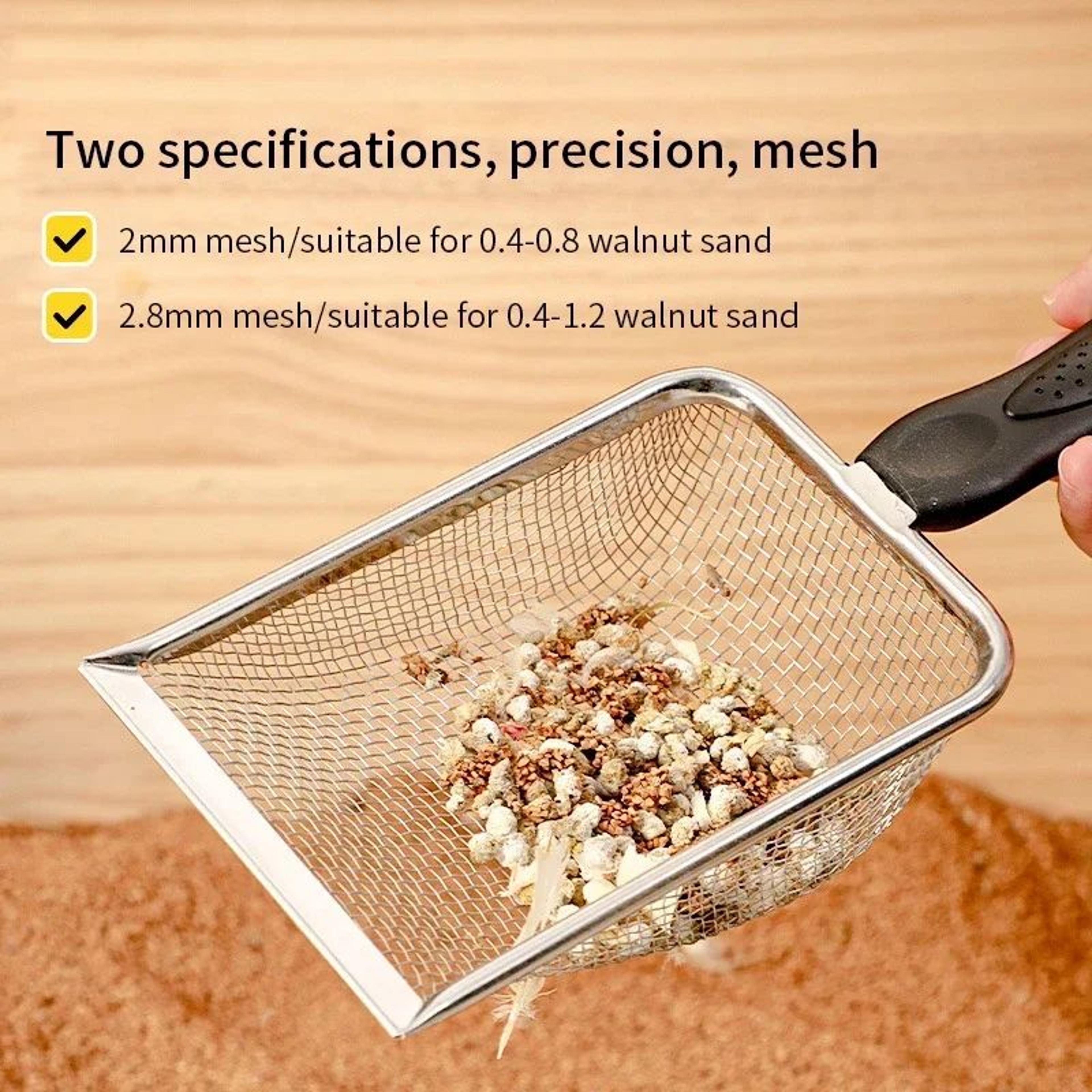 Stainless Steel Cat Litter Scoop With Fine Mesh Shovel Ideal For Reptile Sand Substrate Bedding  Fe 0