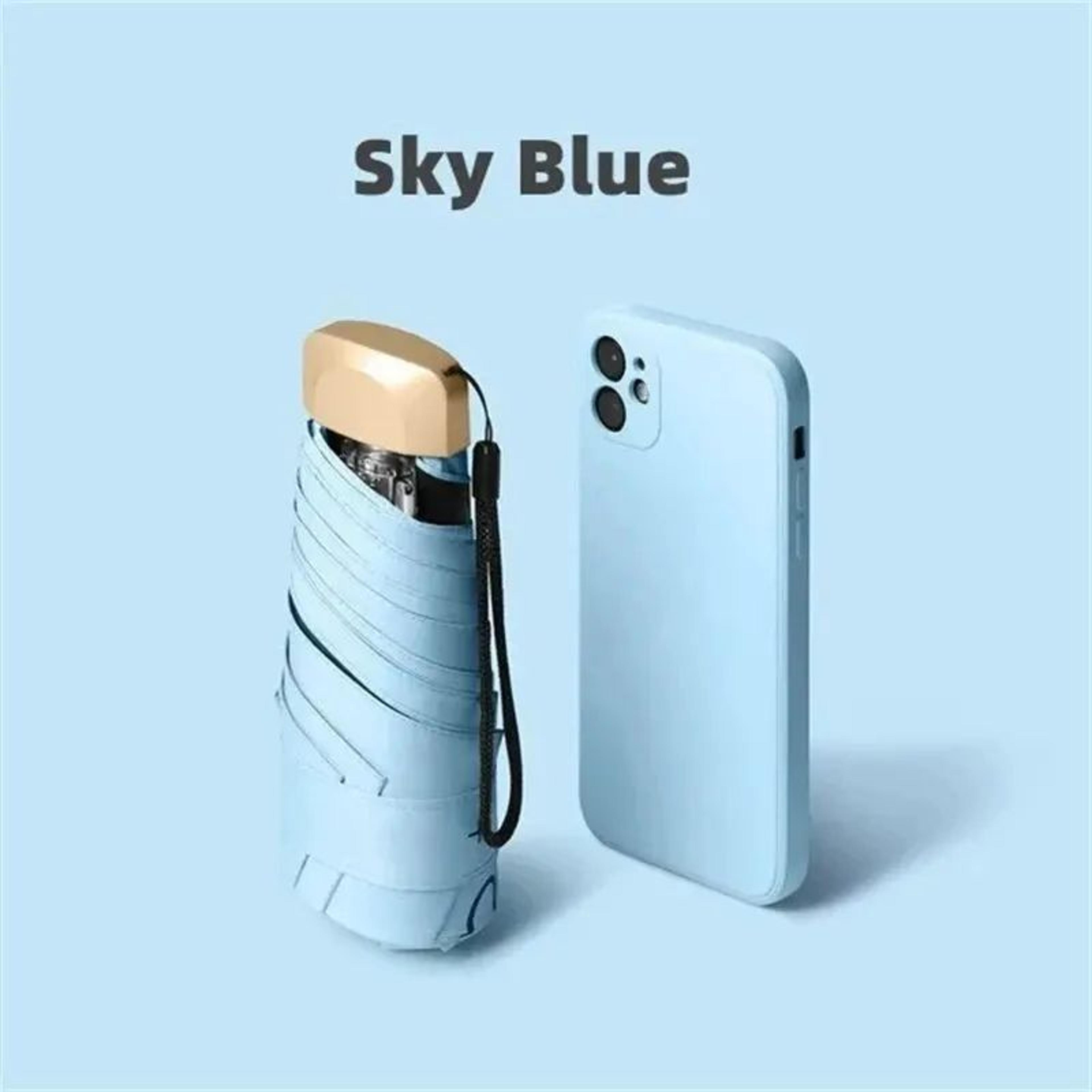 Mini Sun Umbrella Pocket Rain Umbrella Vinyl Folding UV Protection Travel Parasol Capsule Compact S 12