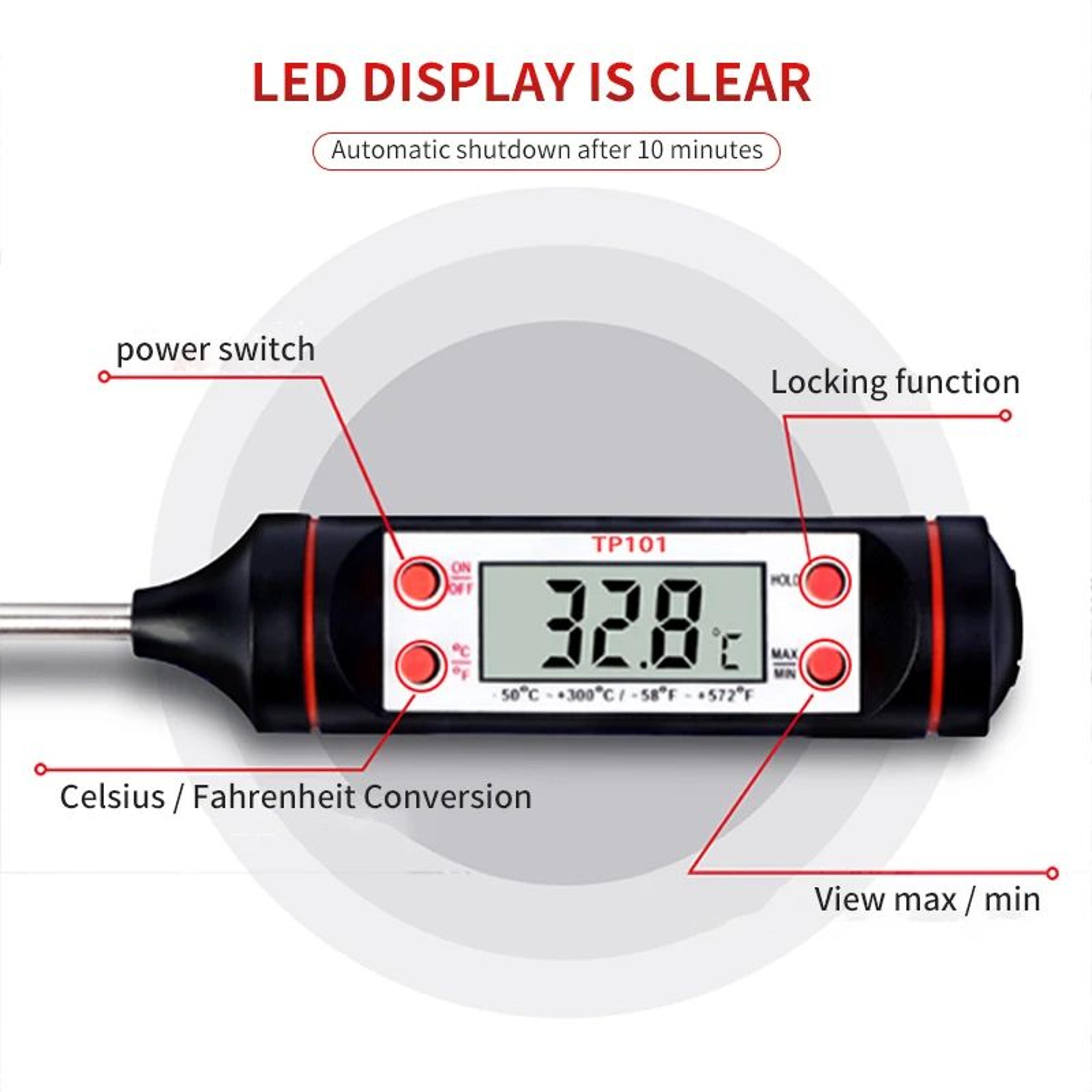 Kitchen Food Baking Digital Thermometer With Electronic Probe  Digital Display Liquid Grill Cooking 4