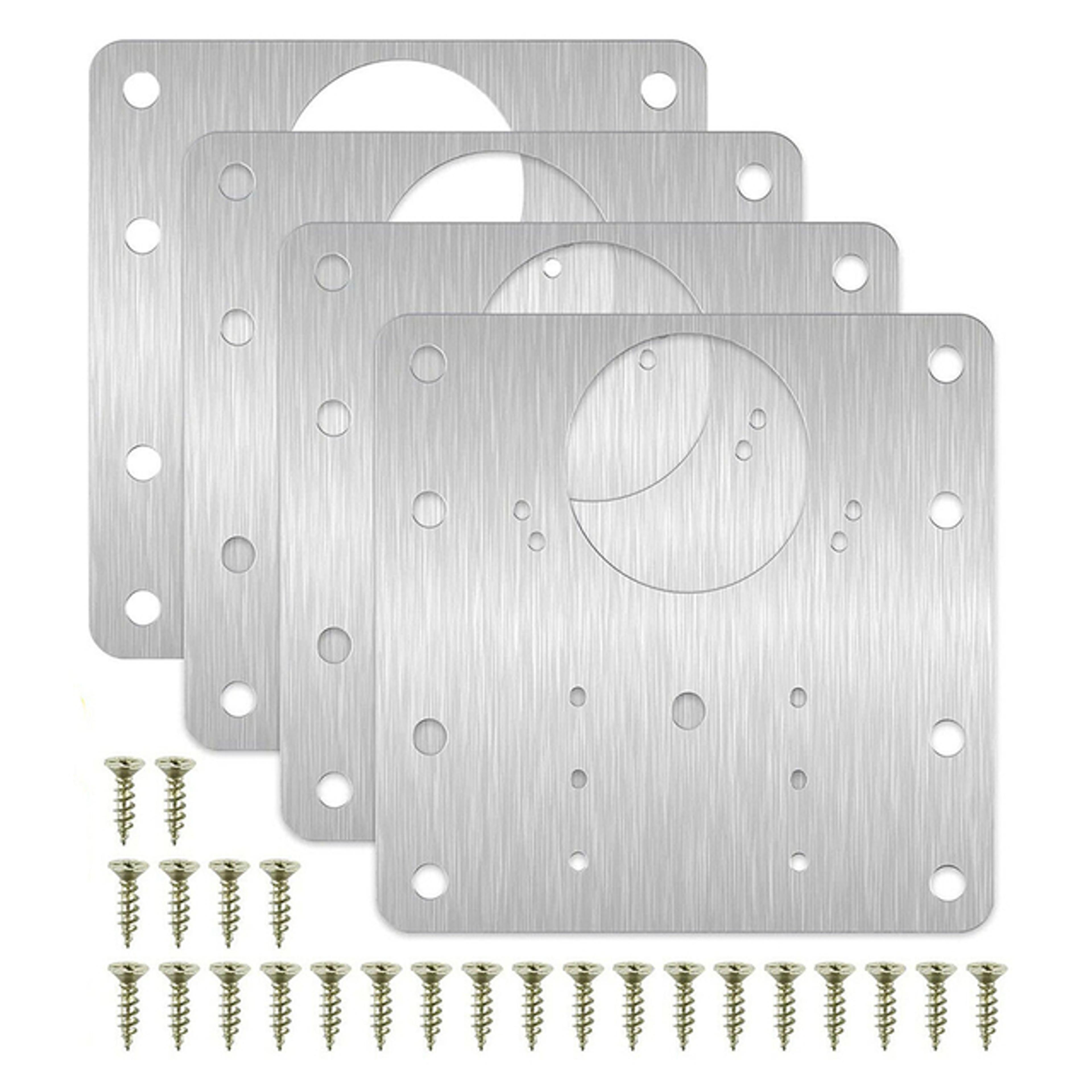 Kitchen Cabinet Hinge Repair Plate Kit Durable Fixing Brace Brackets With Flat Mounting Holes For C 7