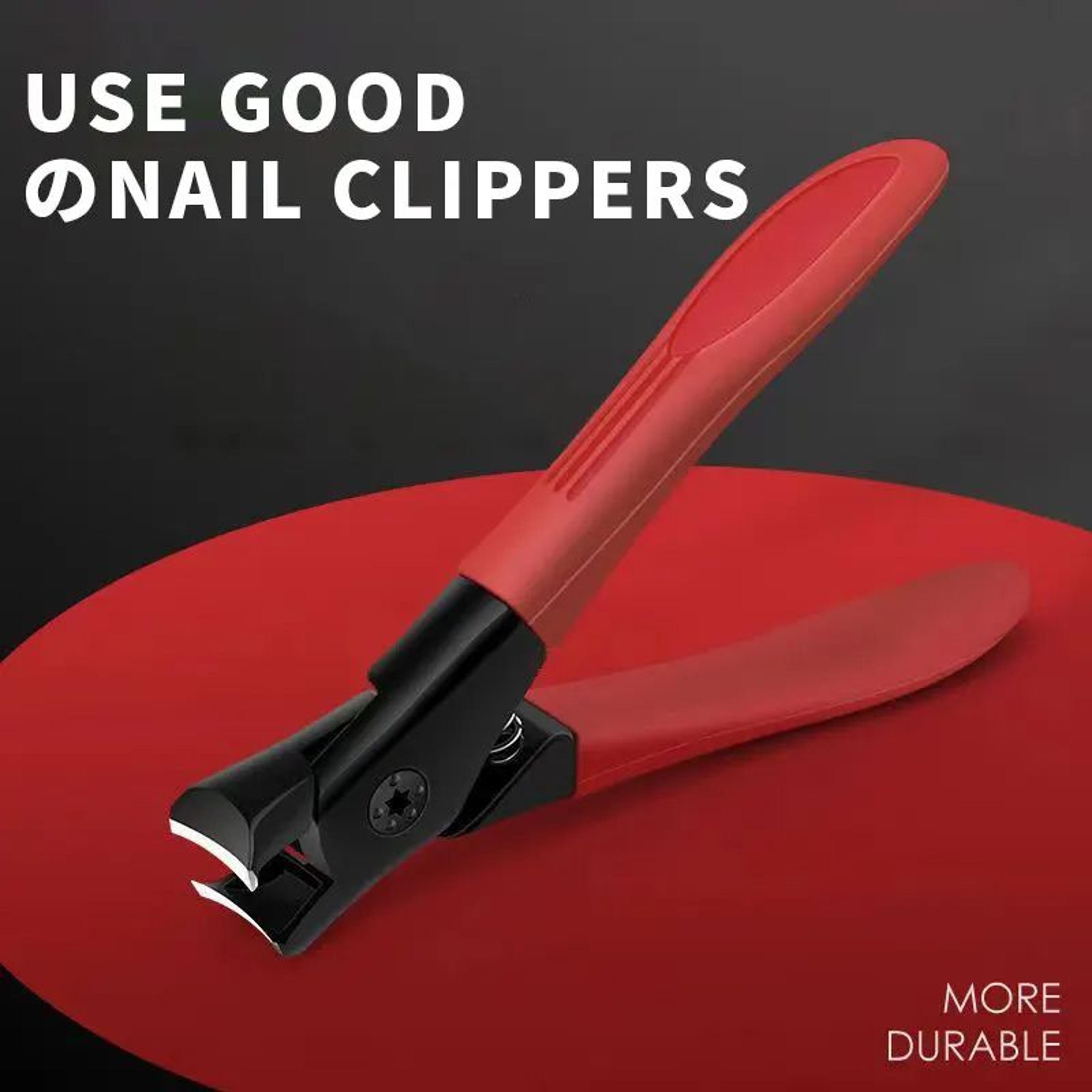 large opening nail clippers gray nail trimmer for thick nails durable stainless steel for elderly individual household