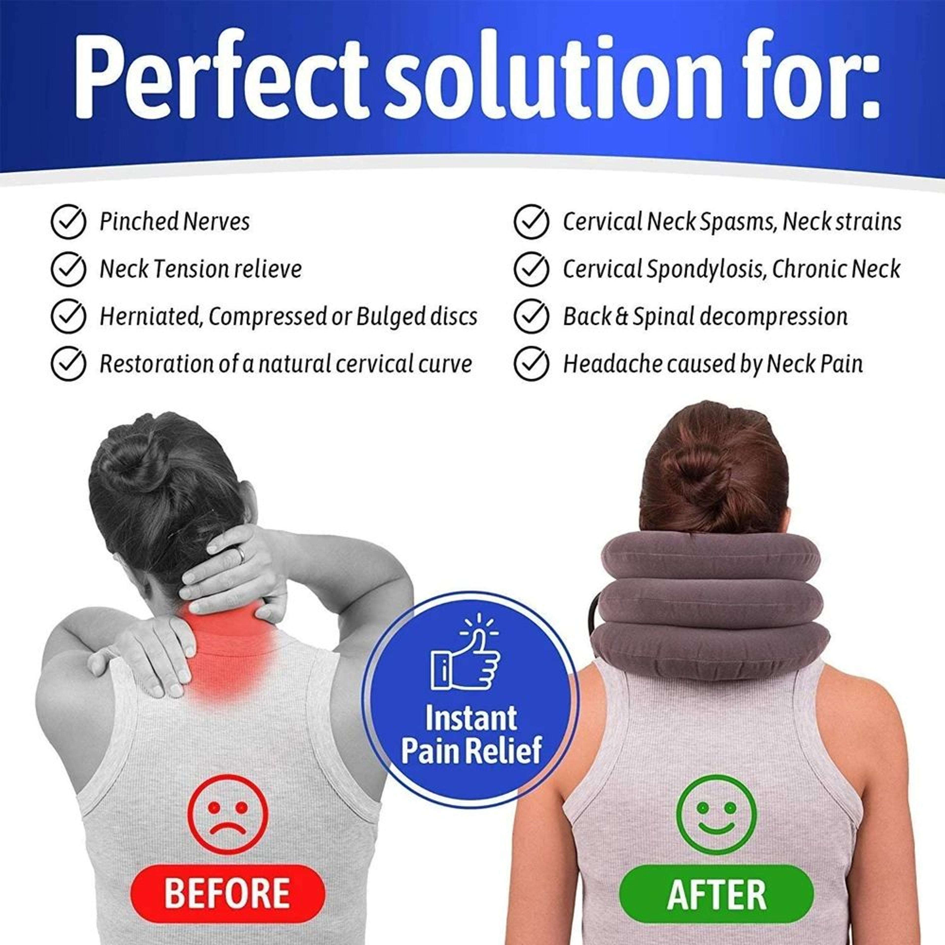 Inflatable Cervical Neck Traction Device For Chronic Neck  Shoulder Pain Relief Adjustable Neck Str