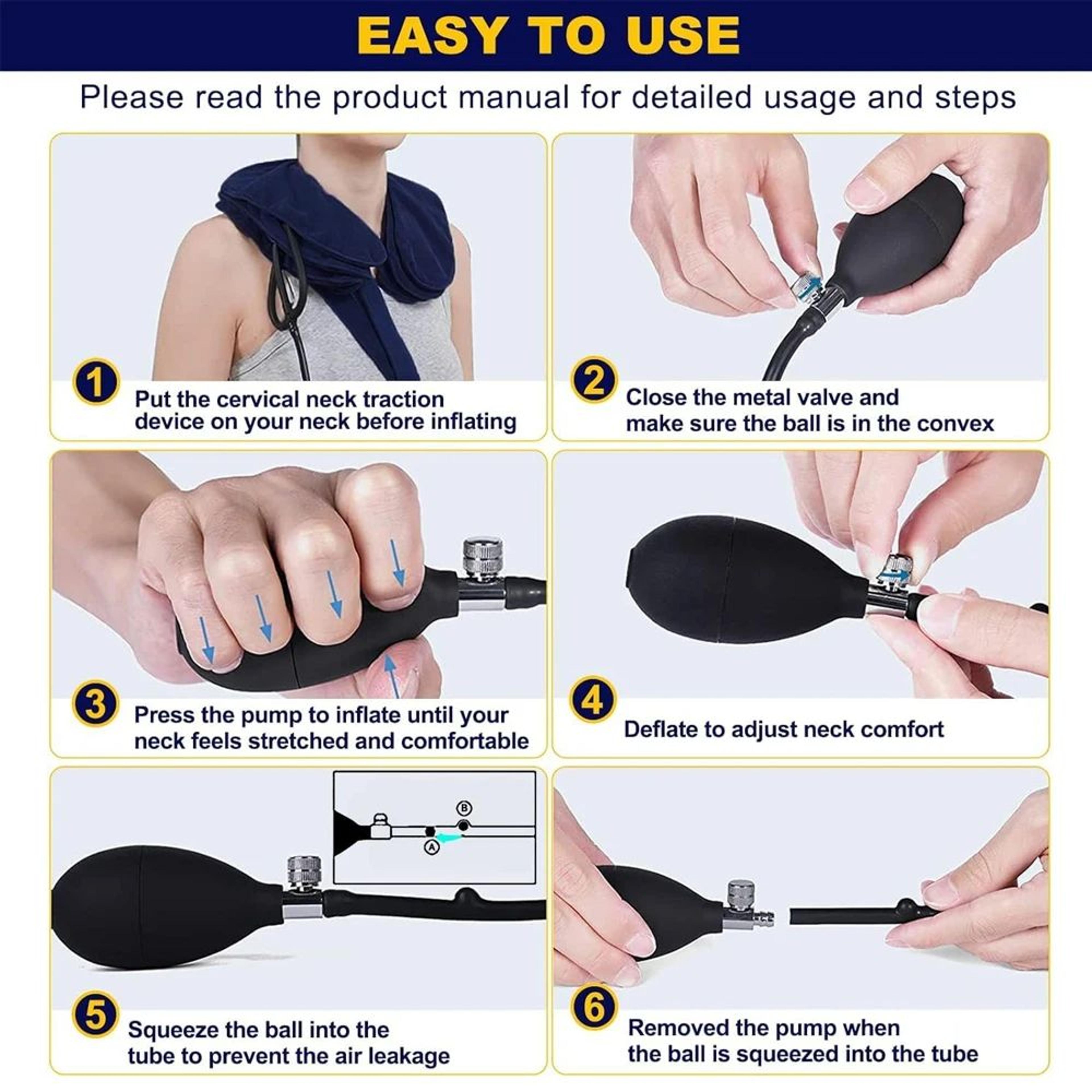 Inflatable Cervical Neck Traction Device For Chronic Neck  Shoulder Pain Relief Adjustable Neck Str