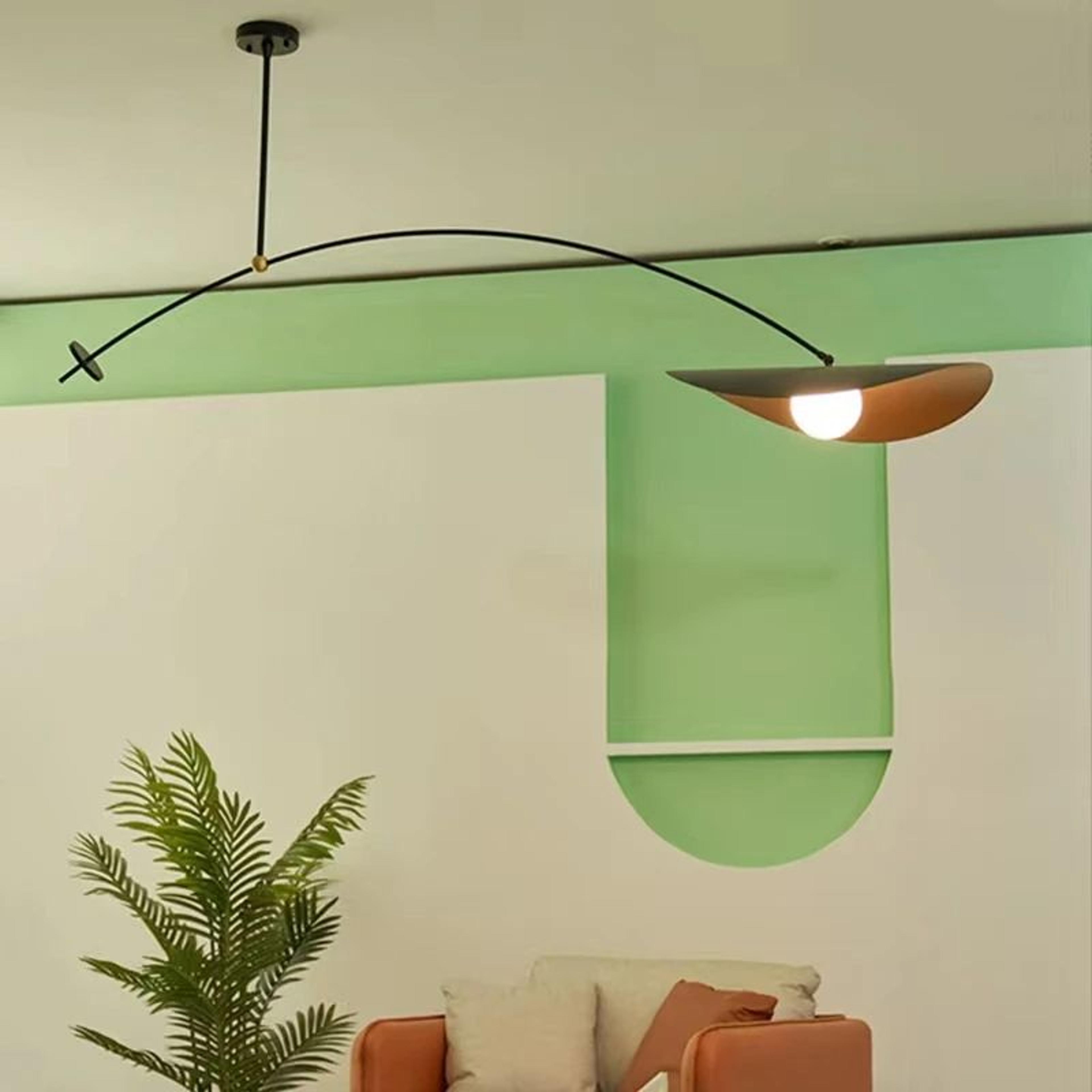 Nordic Novelty LED Long Arm Hat Chandelier Retro Hanging Lamp For Kitchen Island Bar Bedroom  Study 3