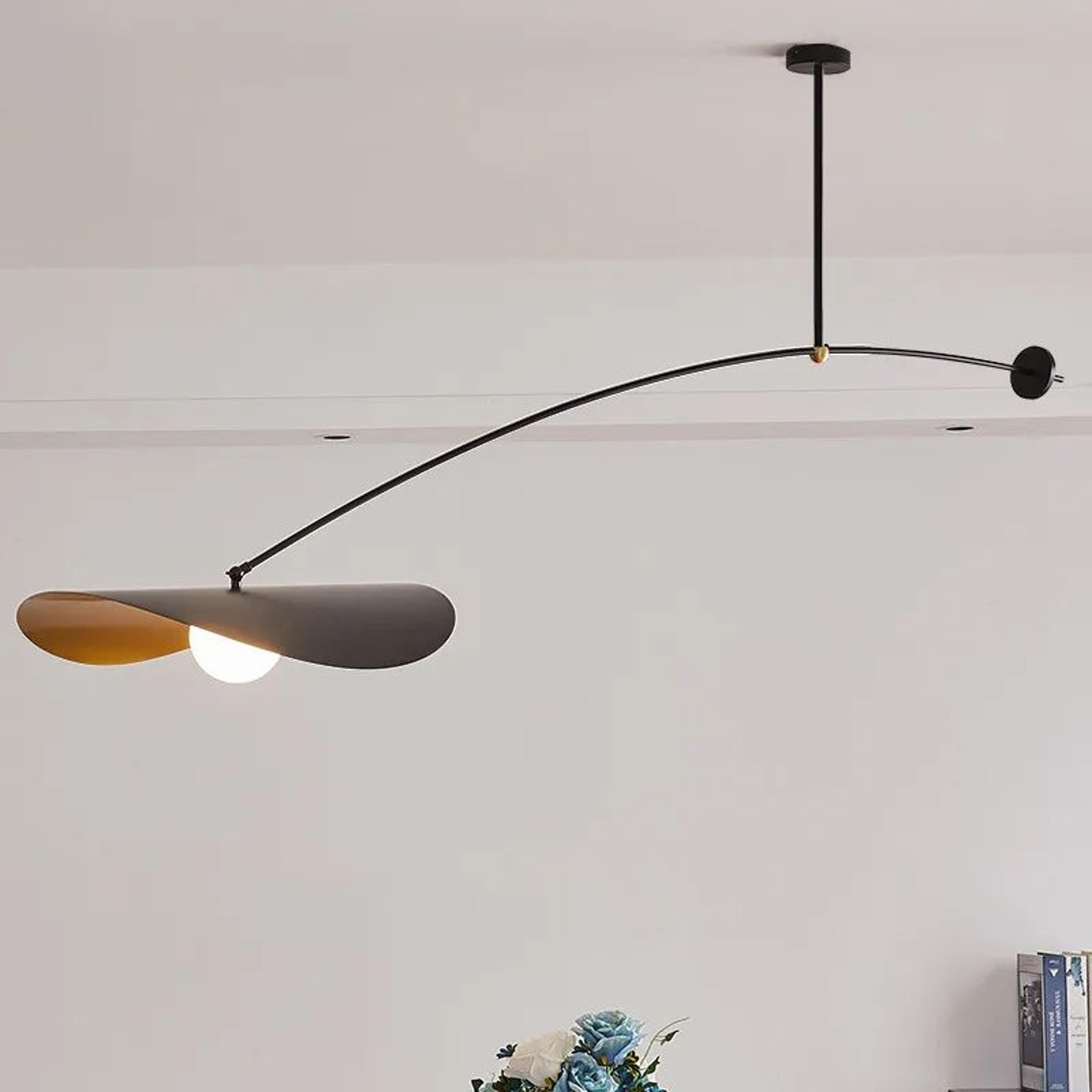 Nordic Novelty LED Long Arm Hat Chandelier Retro Hanging Lamp For Kitchen Island Bar Bedroom  Study 4