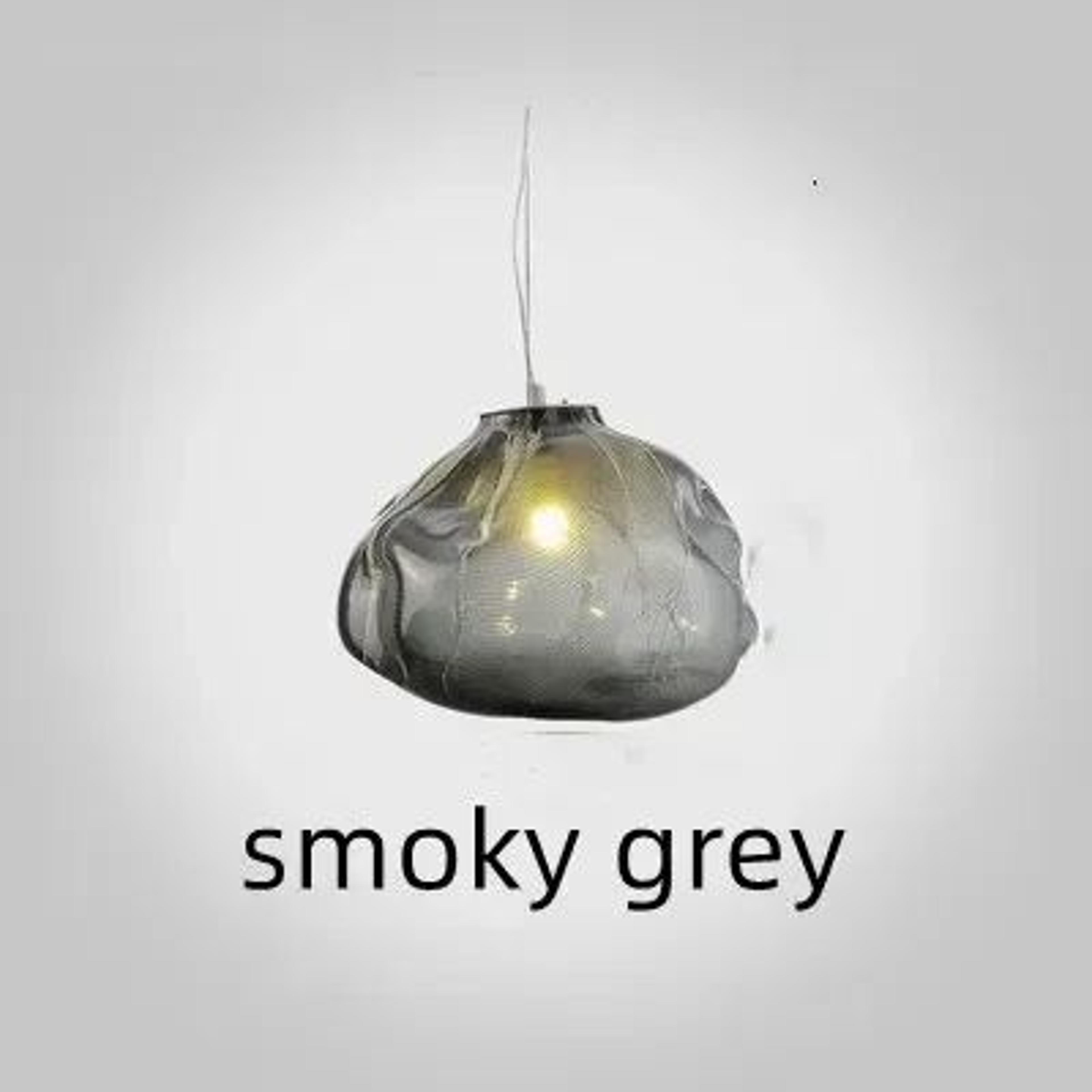 Modern Cloud Design Smoky Grey Glass Pendant Light Handcrafted Blown Glass Hanging Lamp For Living  8