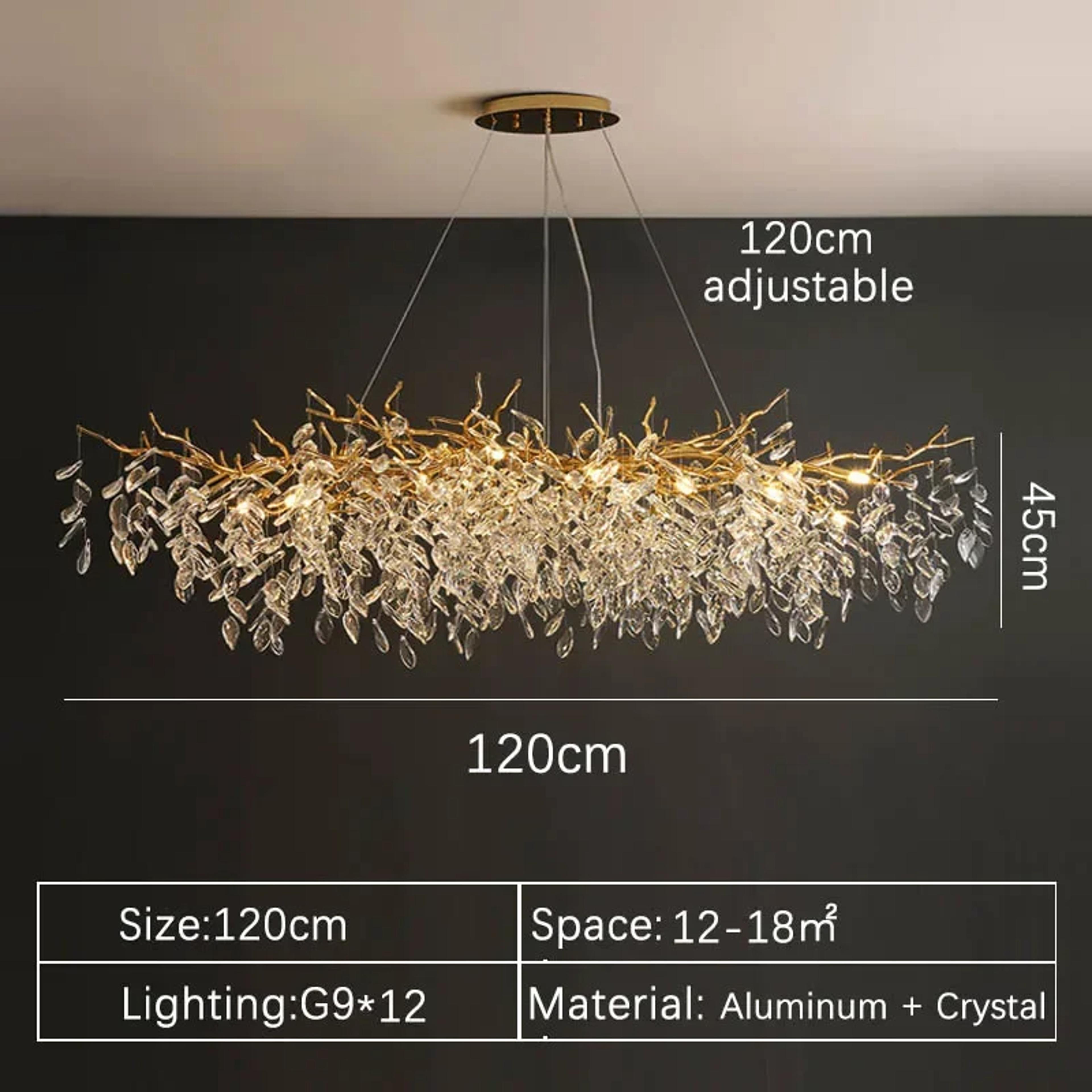 Luxury Gold Crystal LED Chandelier Elegant Ceiling Light For Living Room Dining  Bedroom 8
