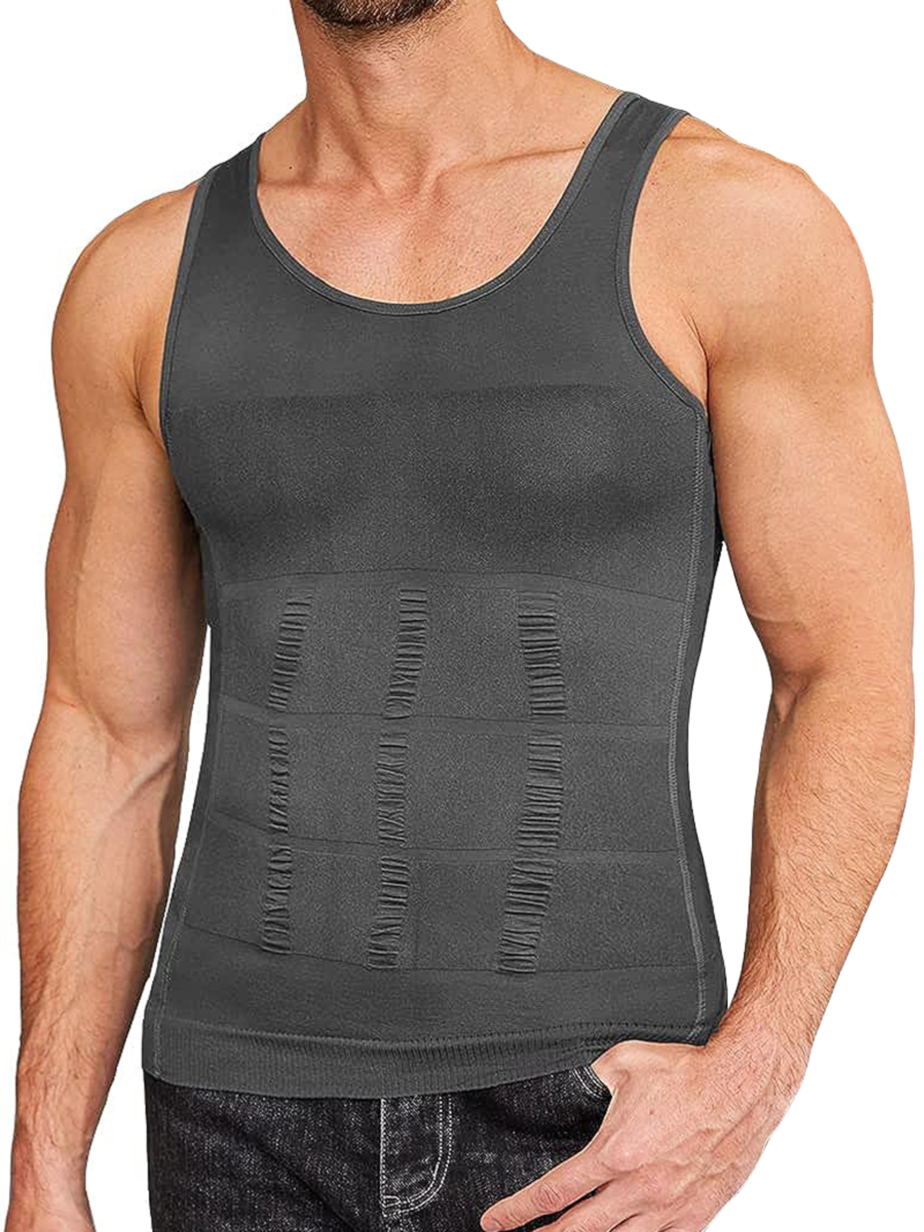 Compression Tank Top Men Slimming Body Shaper Vest Abs Abdomen Tummy Control Workout Shirt Sleevele 9